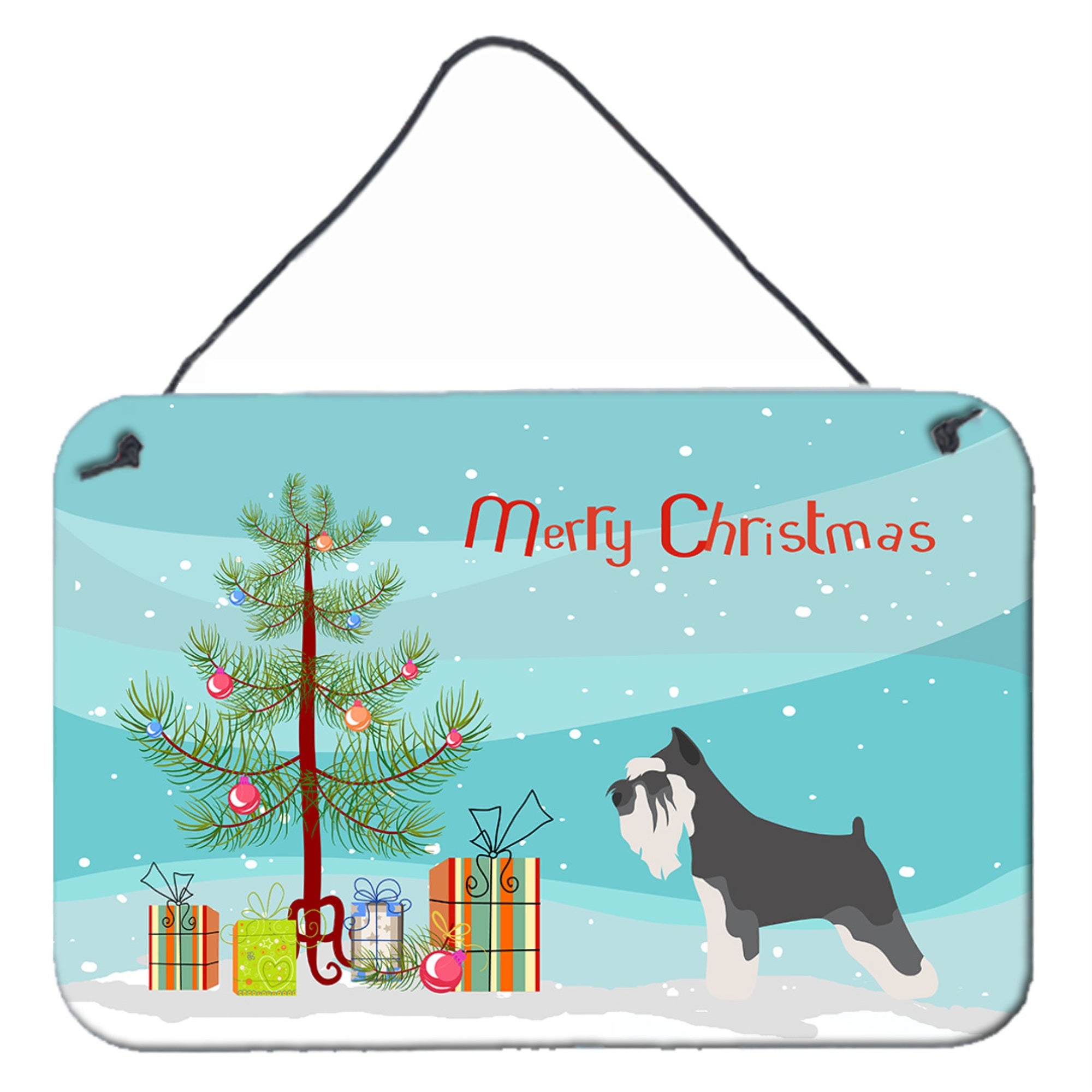 'Caroline'S Treasures Miniature Schnauzer Metal Print, 8'''' X 12'''', Christmas Tree''