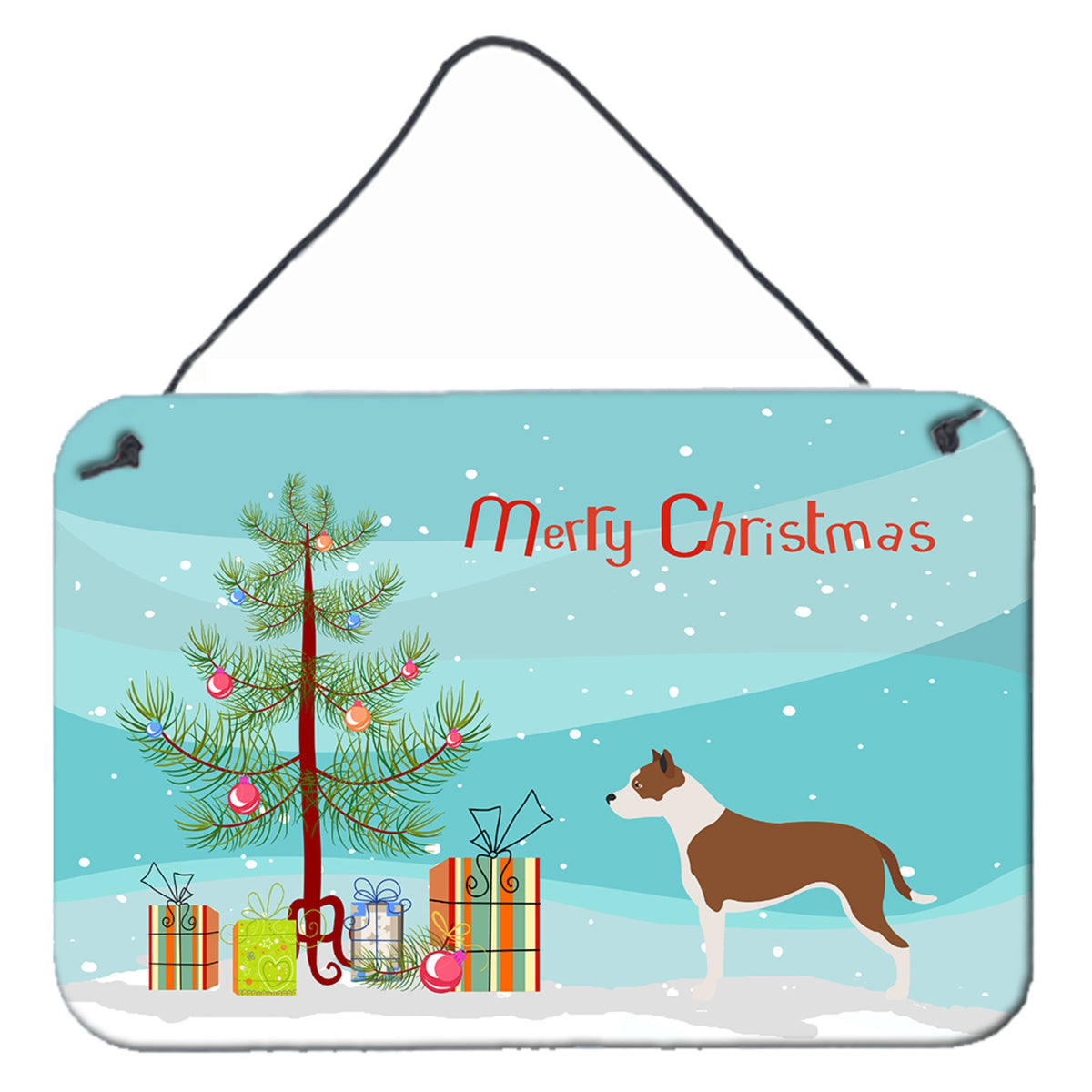 'Caroline'S Treasures Pit Bull Terrier Christmas Metal Print, 8Hx12W, Multicolor''