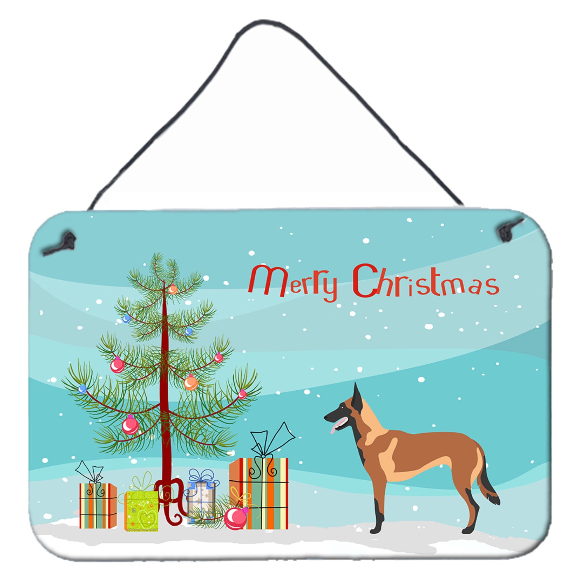 'Caroline'S Treasures Malinois Belgian Shepherd Metal Print, 8Hx12W, Christmas Tree''