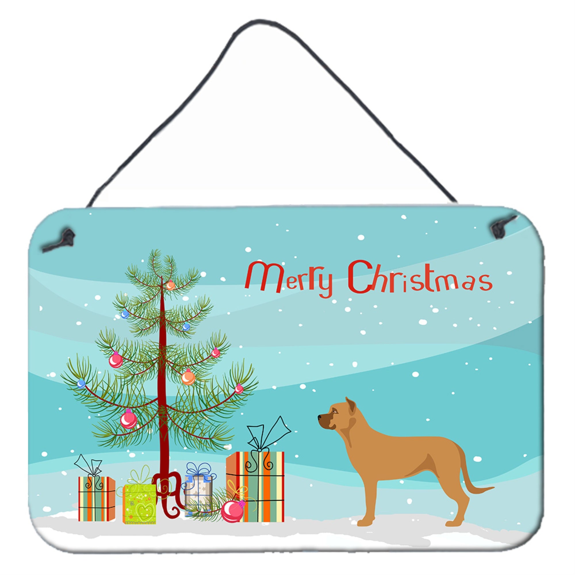 'Caroline'S Treasures Christmas Alano Espanol Spanish Bulldog Metal Print, 8Hx12W, Multicolor''