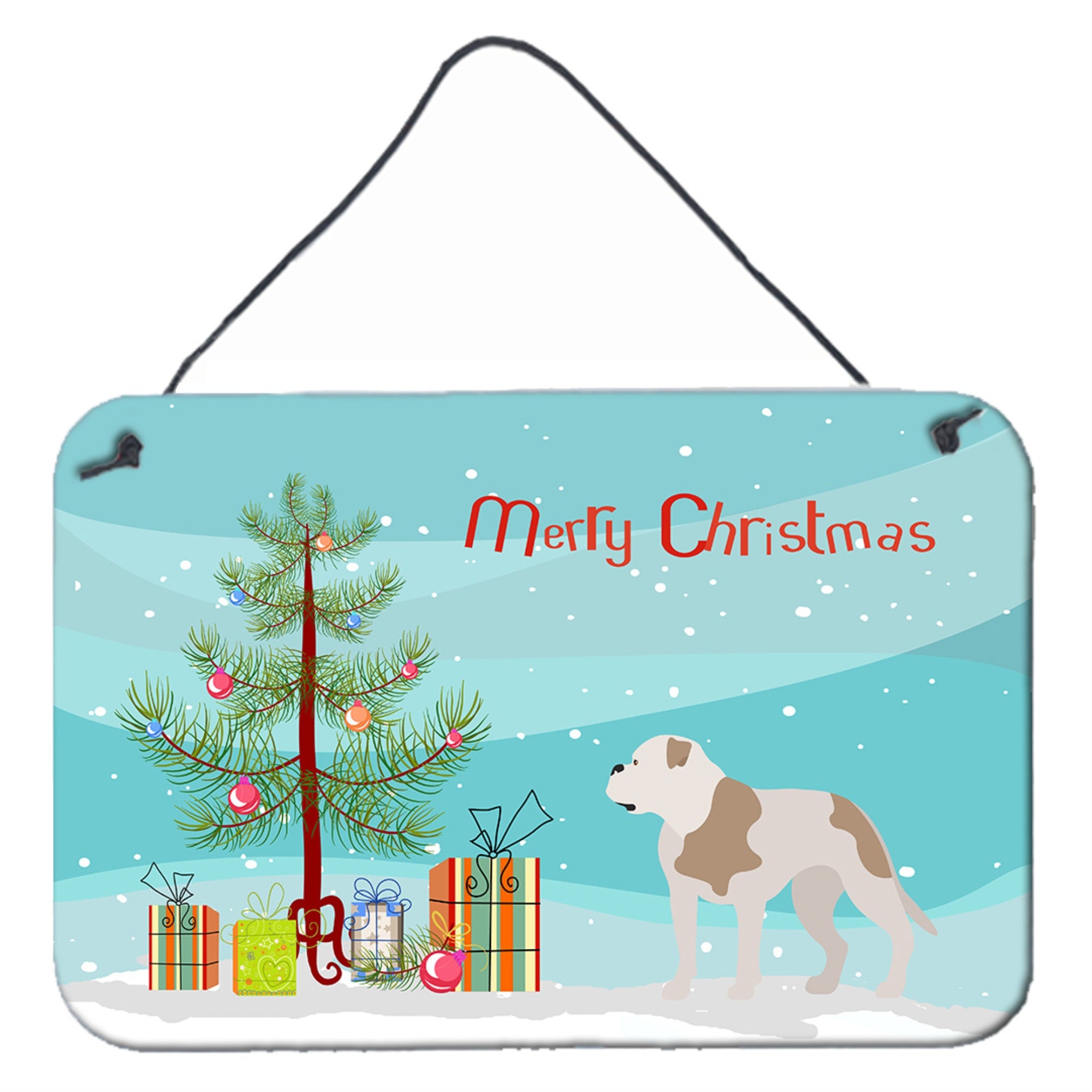 'Caroline'S Treasures American Bulldog Metal Print, 8Hx12W, Christmas Tree''