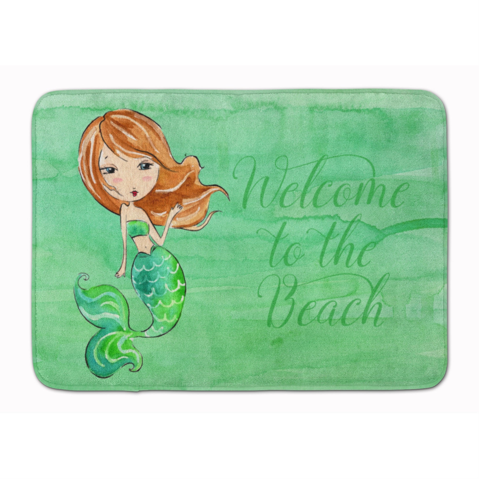 'Caroline'S Treasures Mermaid Welcome Green Floor Mat, 19'''' X 27'''', Multicolor''