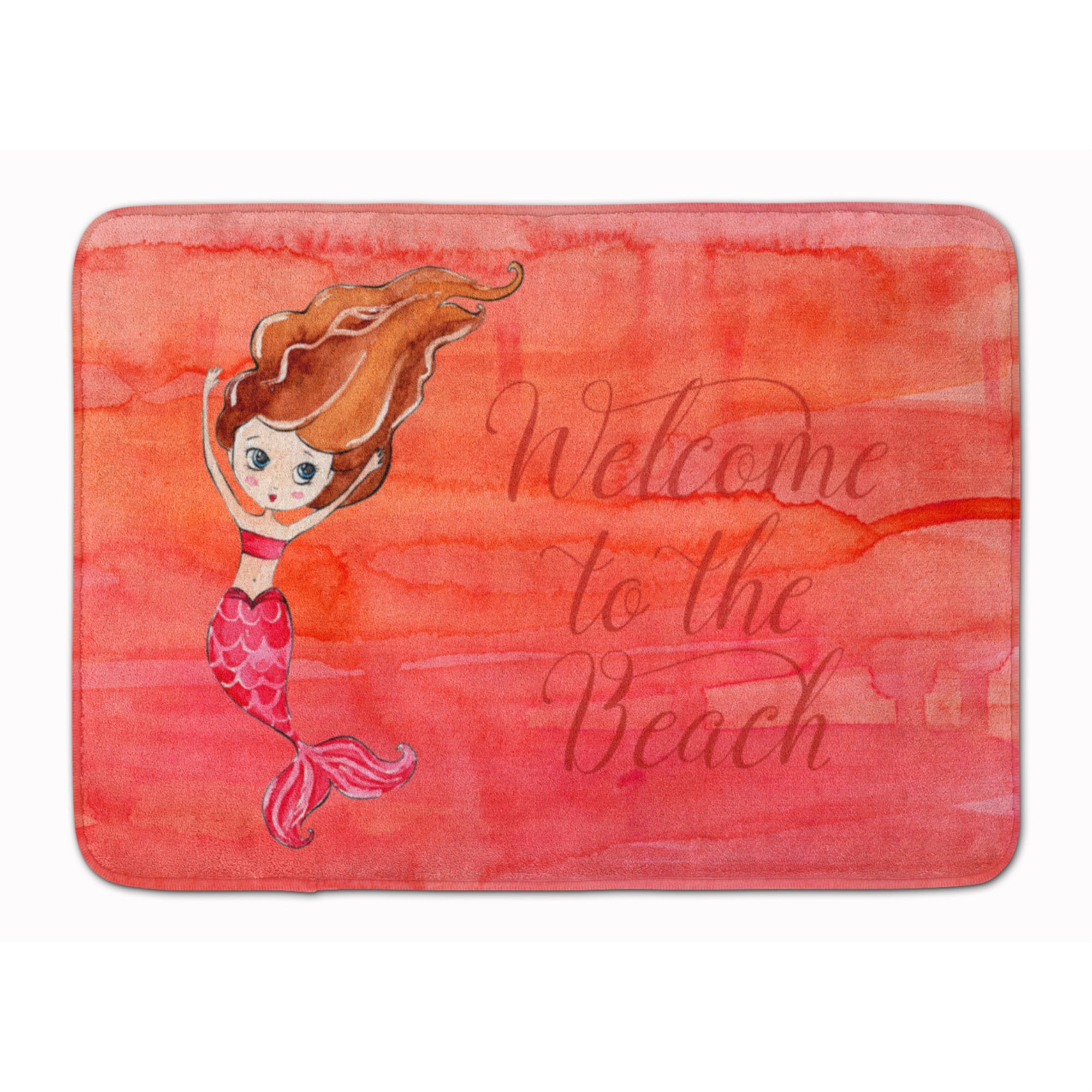 Carolines Treasures Mermaid Welcome Red Floor Mat, 19 x 27, Multicolor