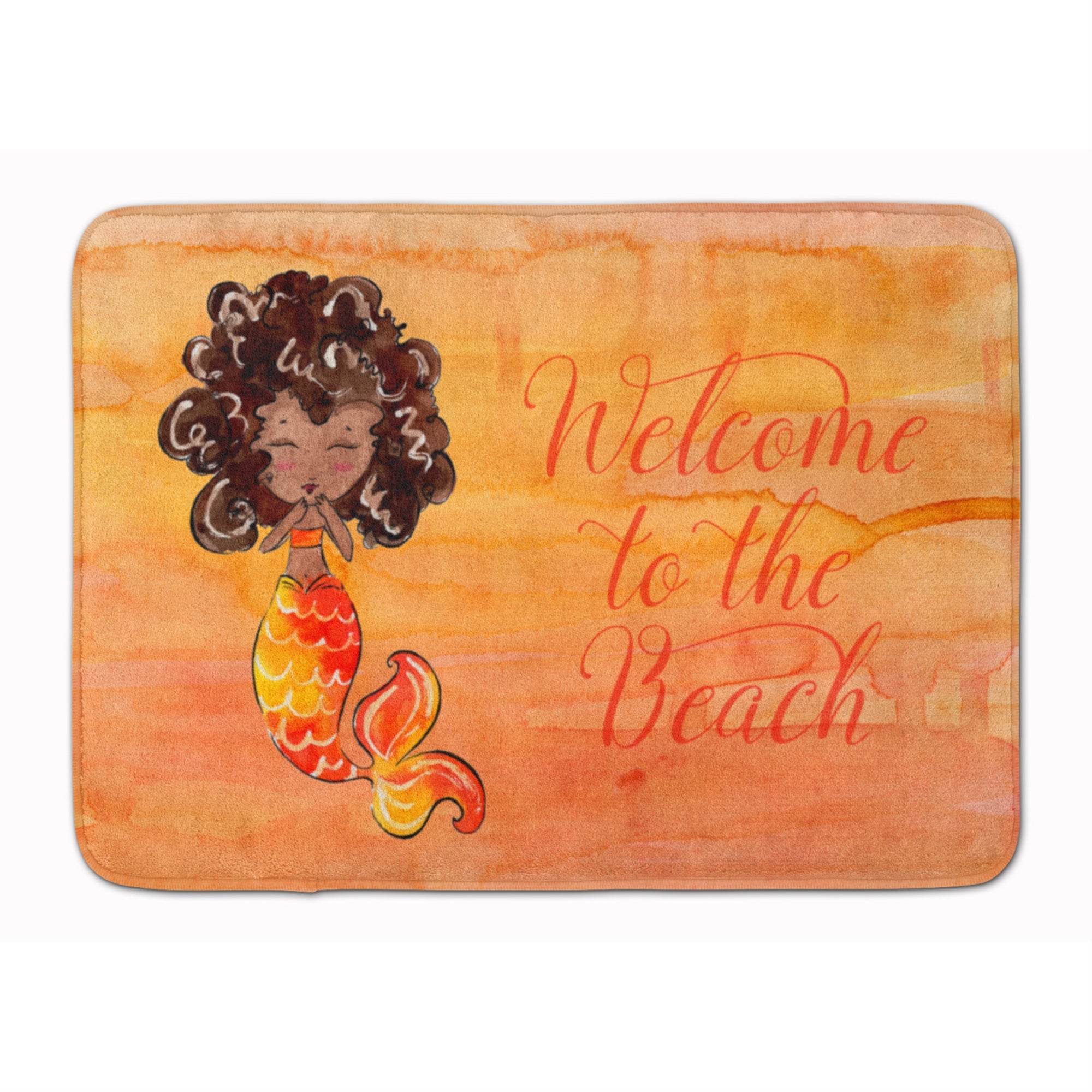 'Caroline'S Treasures Mermaid Welcome Orange Floor Mat, 19'''' X 27'''', Multicolor''