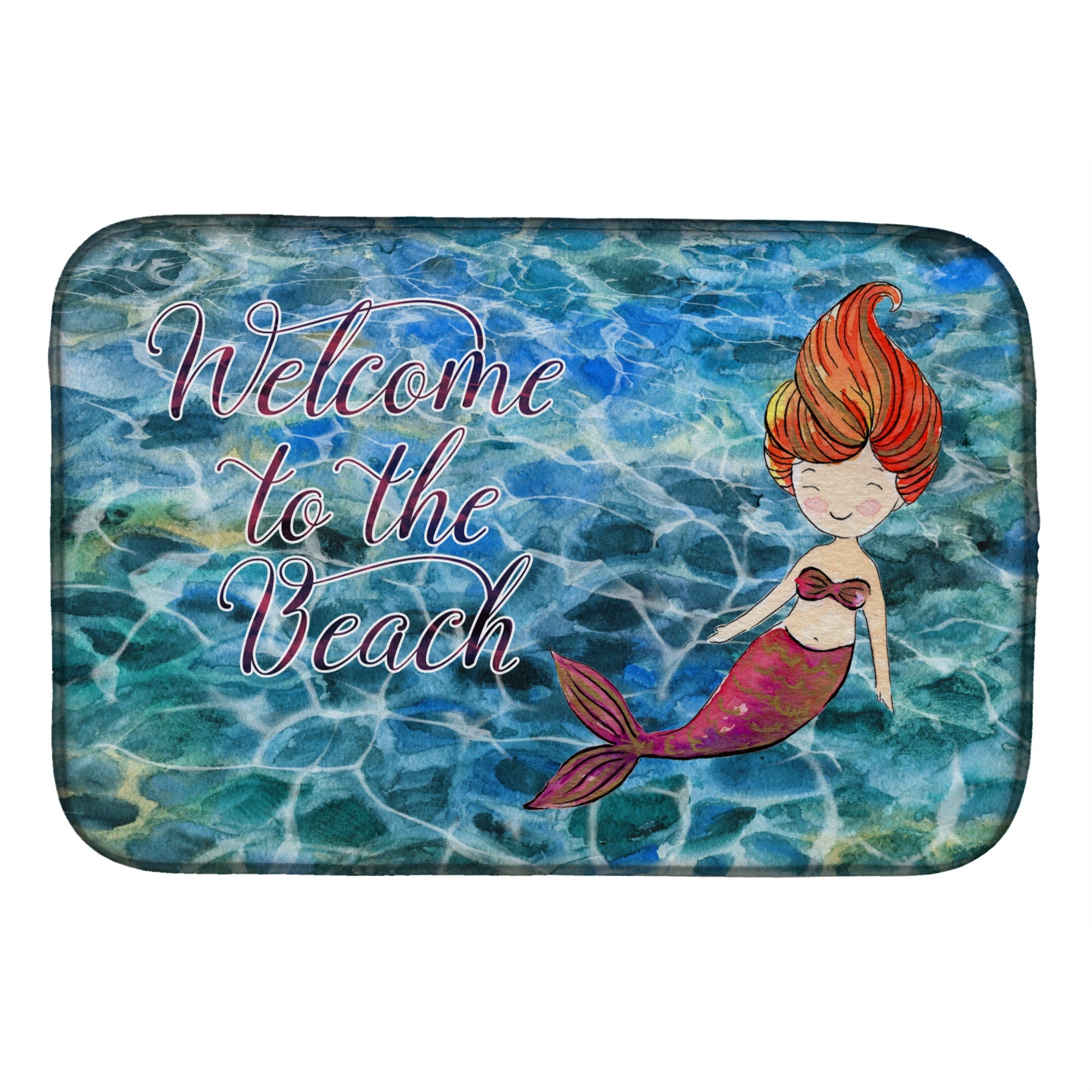 'Caroline'S Treasures Mermaid Water Welcome Dish Drying Mat, 14'''' X 21'''', Multicolor''