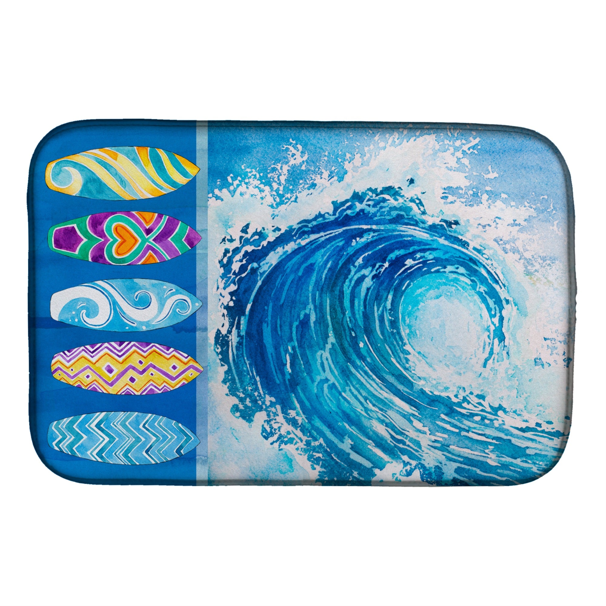 'Caroline'S Treasures Surf Boards And Wave Dish Drying Mat, 14 X 21, Multicolor''