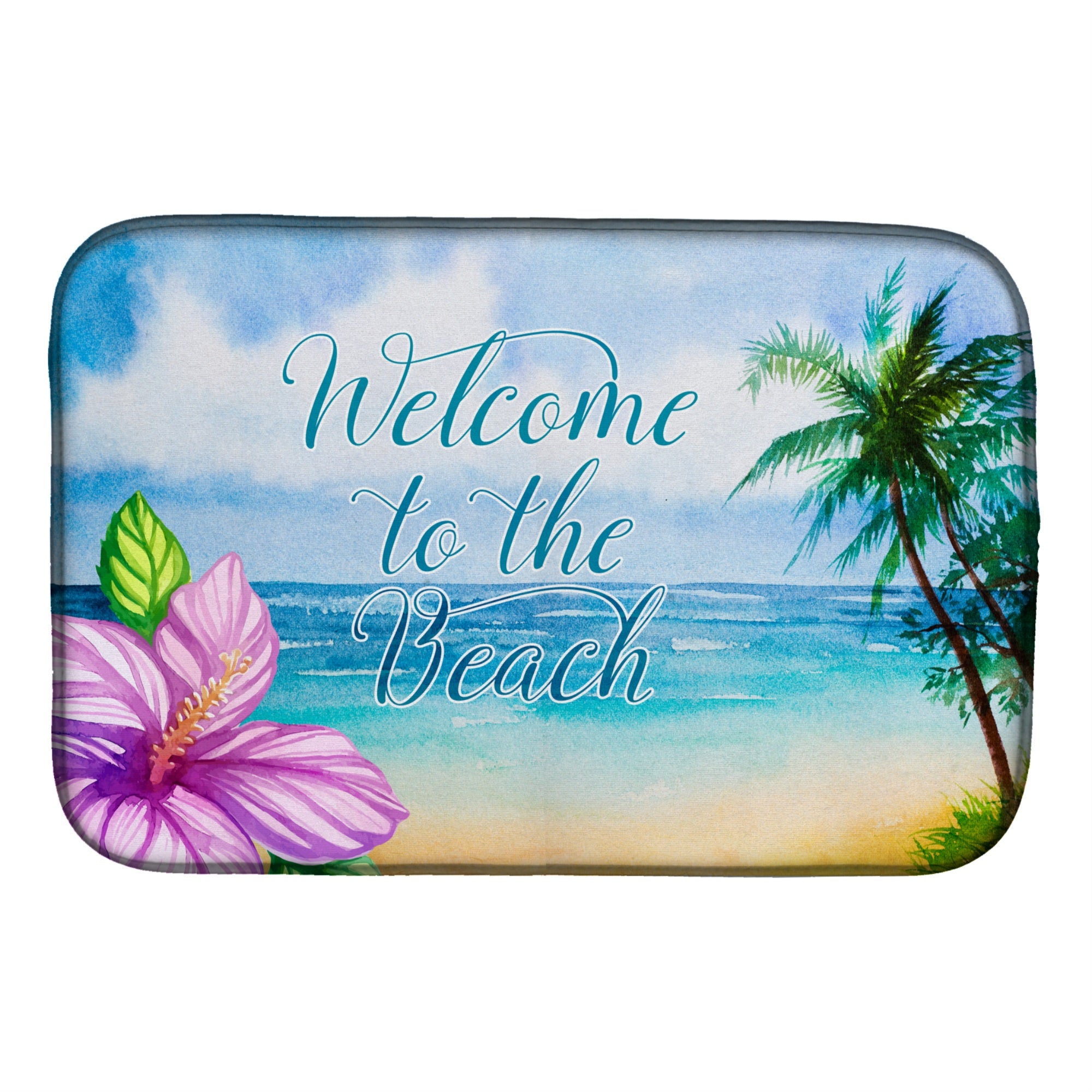 'Caroline'S Treasures Beach Scene Welcome Dish Drying Mat, 14'''' X 21'''', Multicolor''