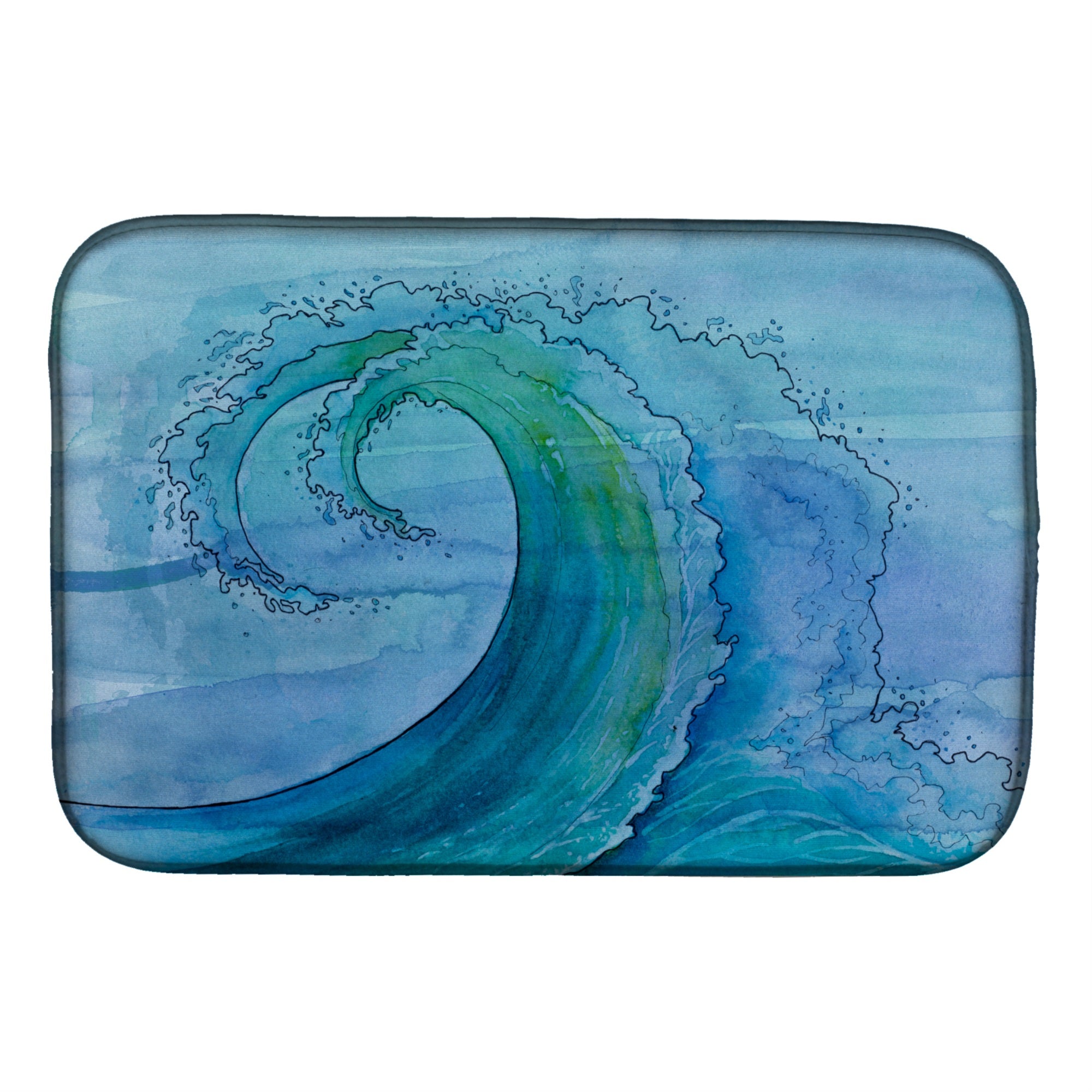 'Caroline'S Treasures Abstract Wave Dish Drying Mat, 14'''' X 21'''', Multicolor''