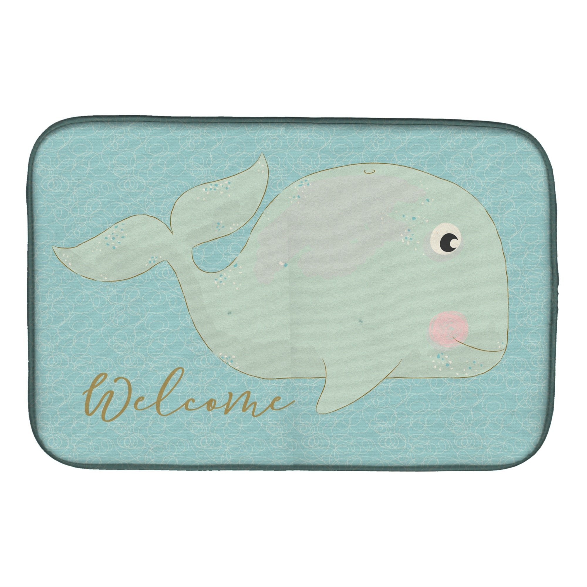 'Caroline'S Treasures Whale Welcome Dish Drying Mat, 14'''' X 21'''', Multicolor''