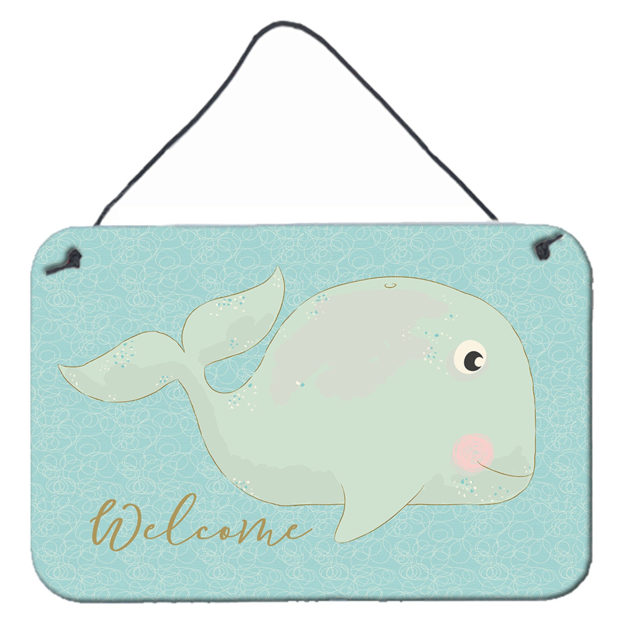 'Caroline'S Treasures Whale Welcome Metal Print, 8'''' X 12''''''