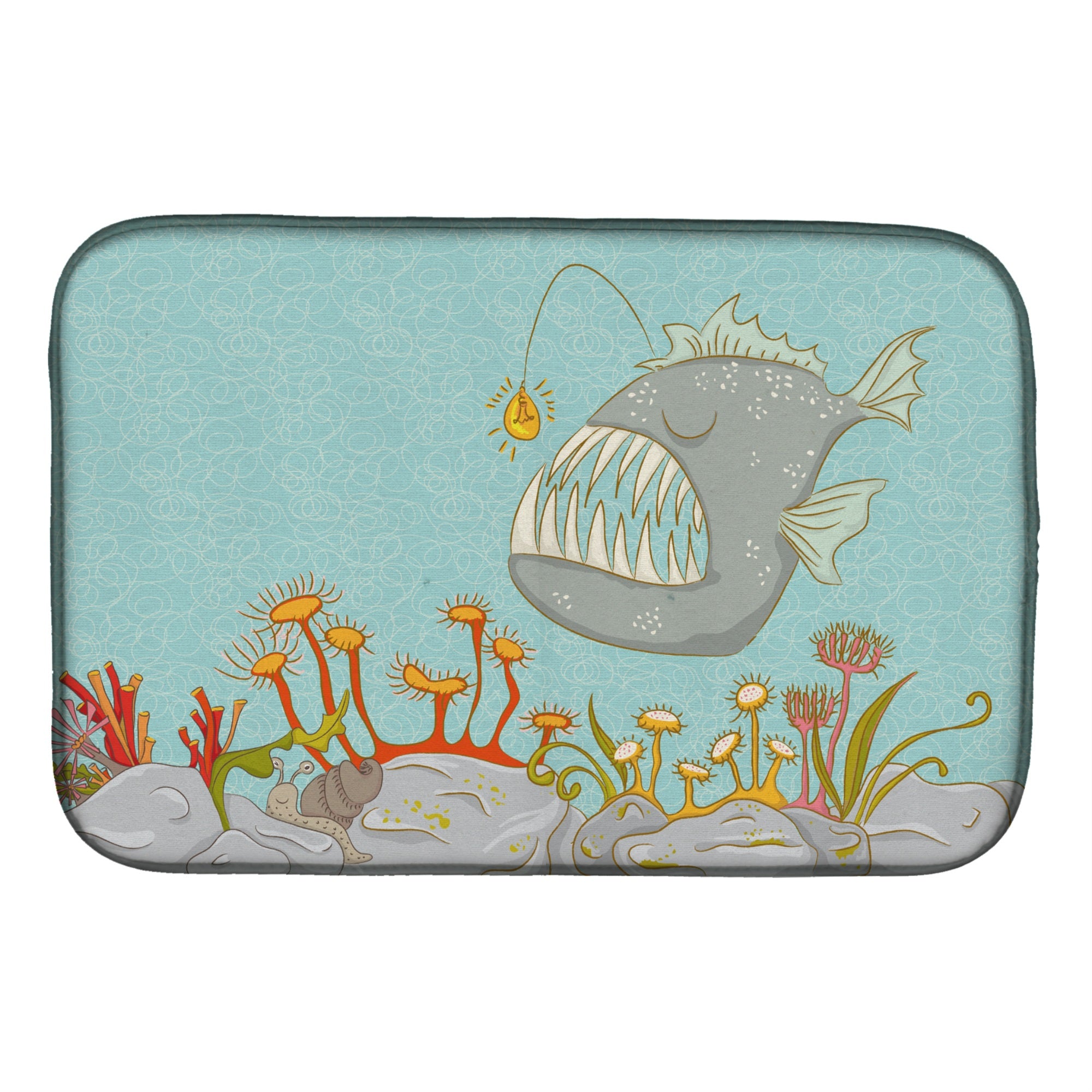 'Caroline'S Treasures Frog Fish Scene Dish Drying Mat, 14'''' X 21'''', Multicolor''