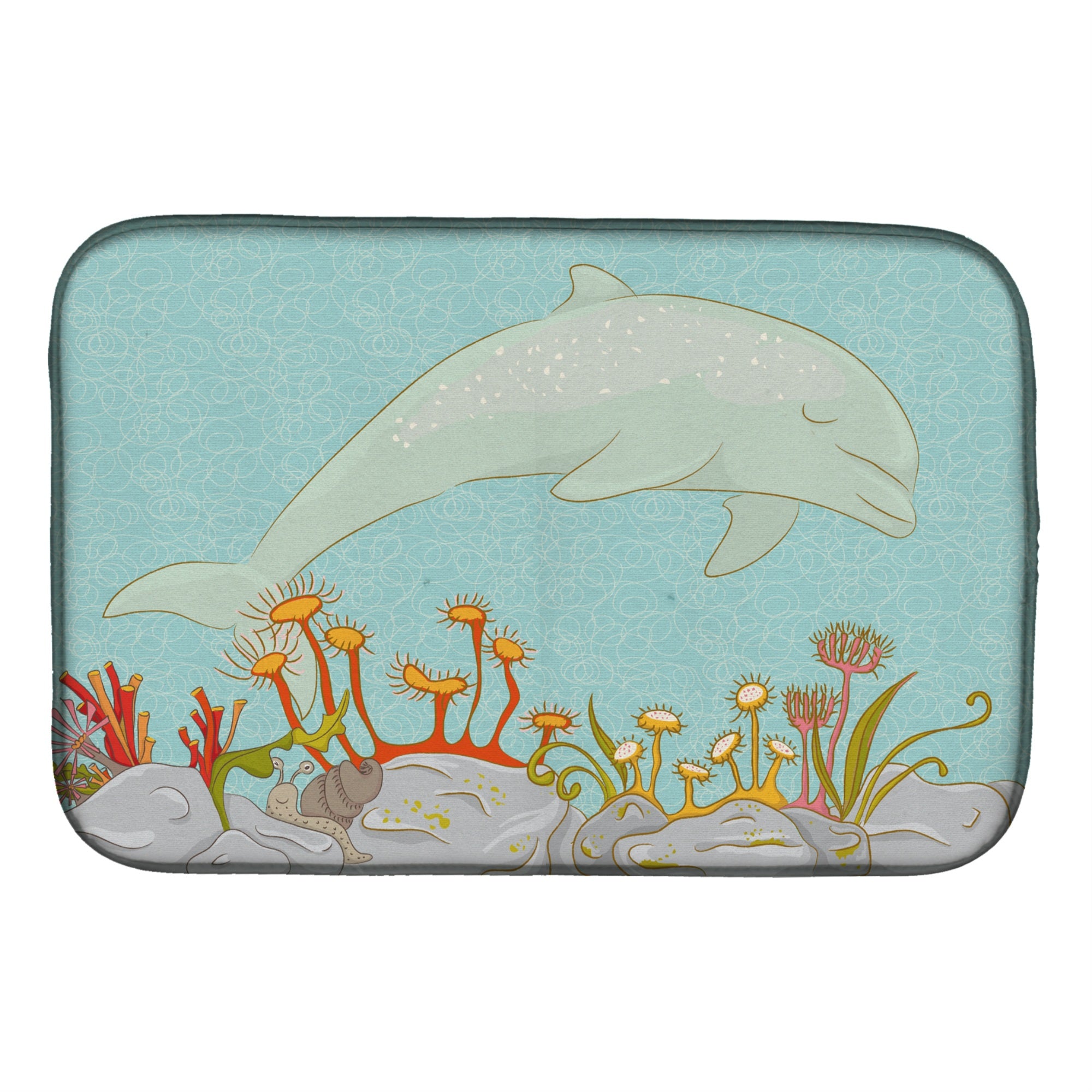 'Caroline'S Treasures Dolphin Underwater Scene Dish Drying Mat, 14'''' X 21'''', Multicolor''