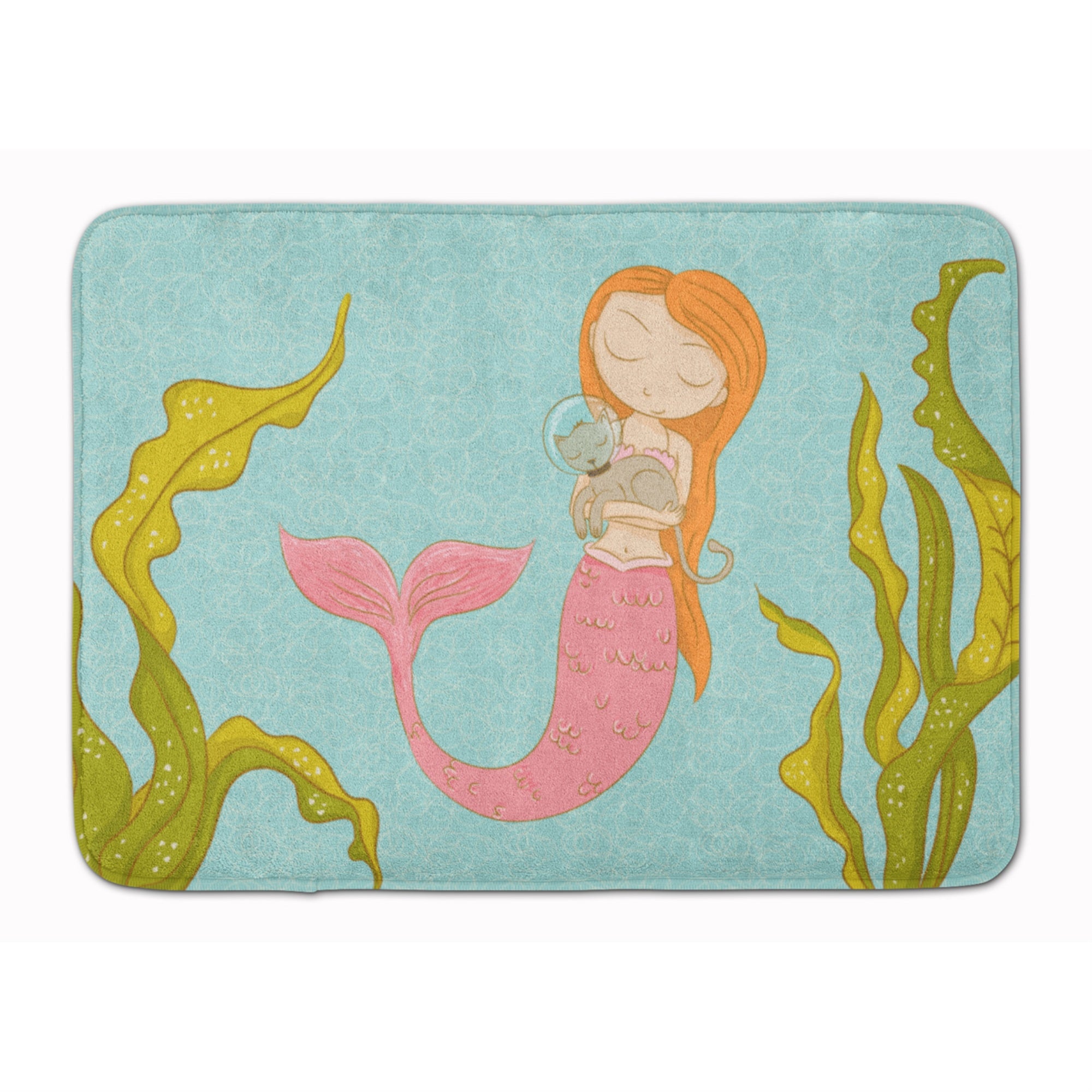 'Caroline'S Treasures Mermaid And Cat Underwater Floor Mat, 19'''' X 27'''', Multicolor''