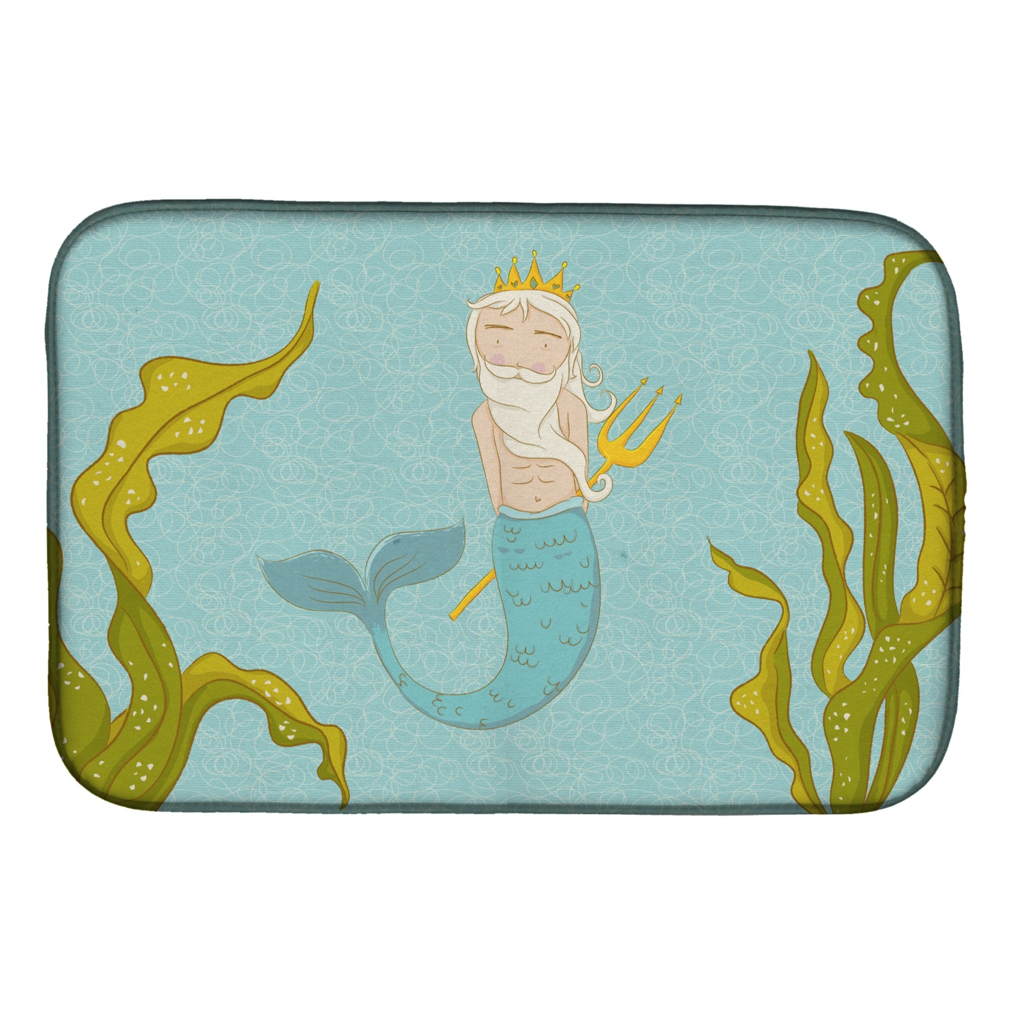 'Caroline'S Treasures Neptune Merman Dish Drying Mat, 14'''' X 21'''', Multicolor''