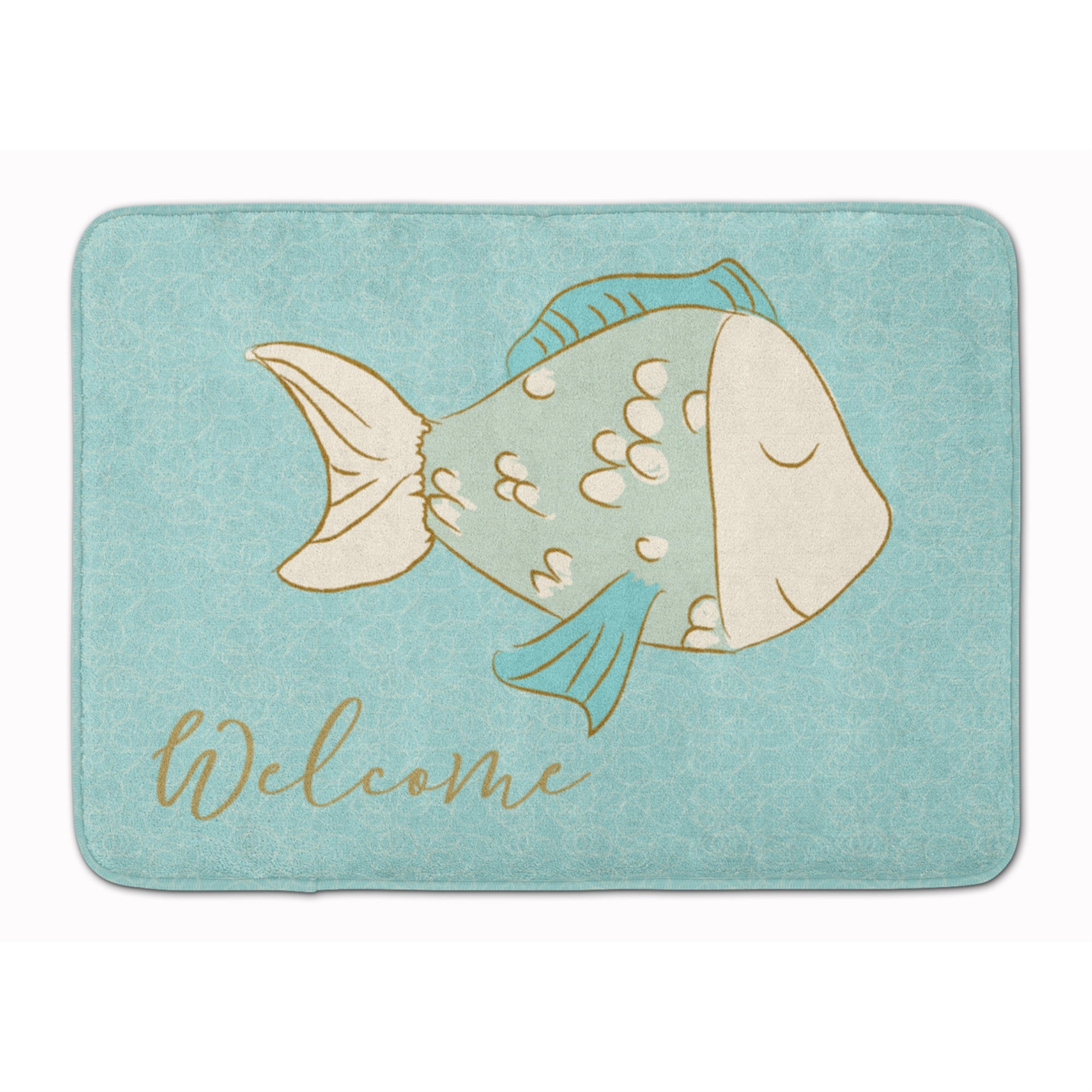 'Caroline'S Treasures Blue Fish Welcome Floor Mat, 19'''' X 27'''', Multicolor''