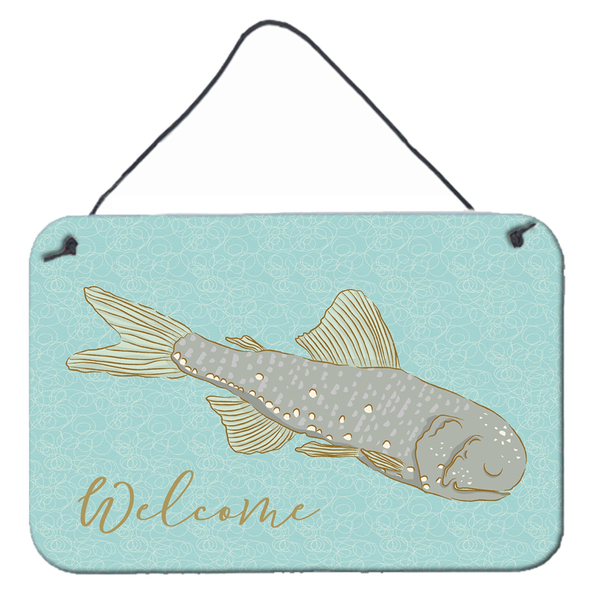 'Caroline'S Treasures Fish Welcome Metal Print, 8'''' X 12''''''