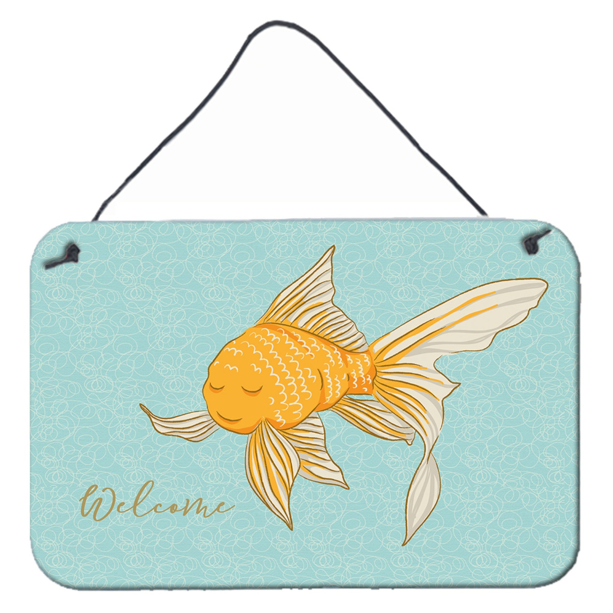'Caroline'S Treasures Gold Fish Welcome Metal Print, 8'''' X 12''''''