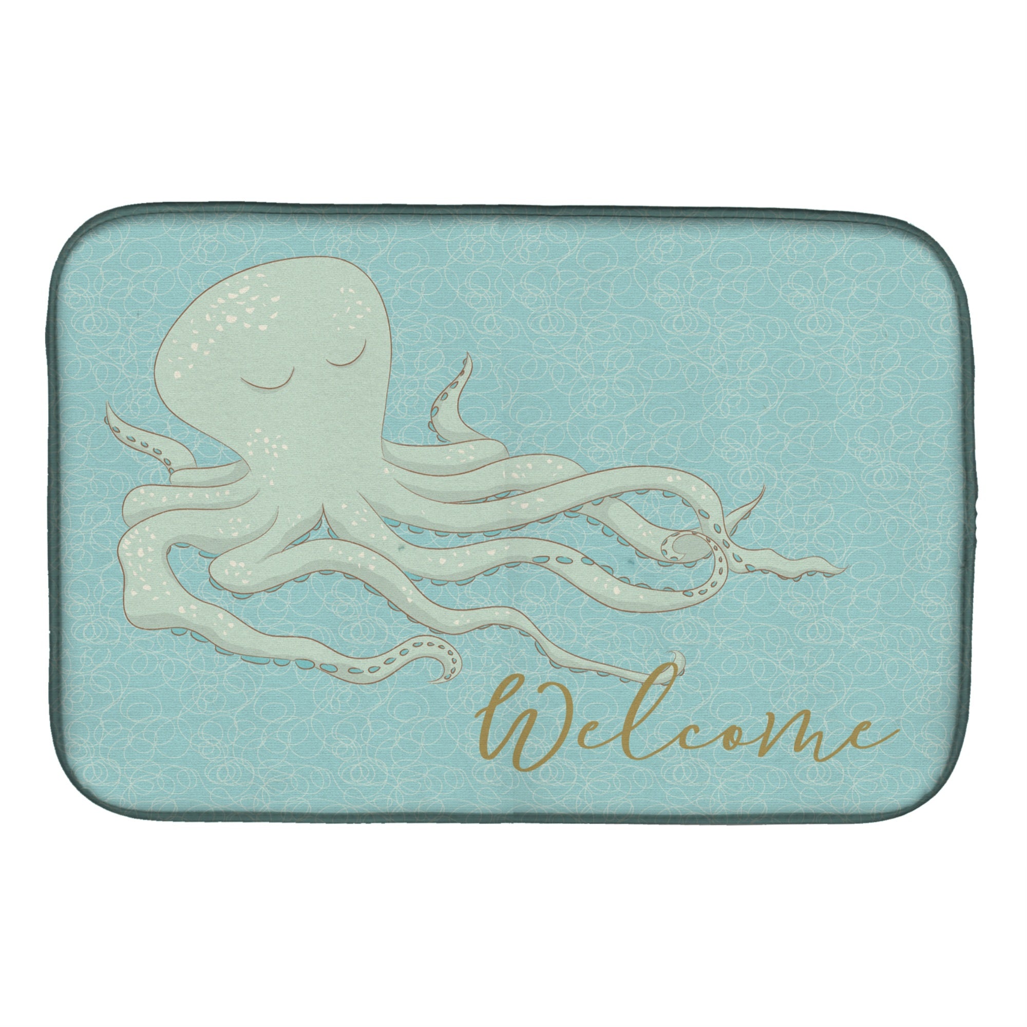 'Caroline'S Treasures Octopus Welcome Dish Drying Mat, 14 X 21''