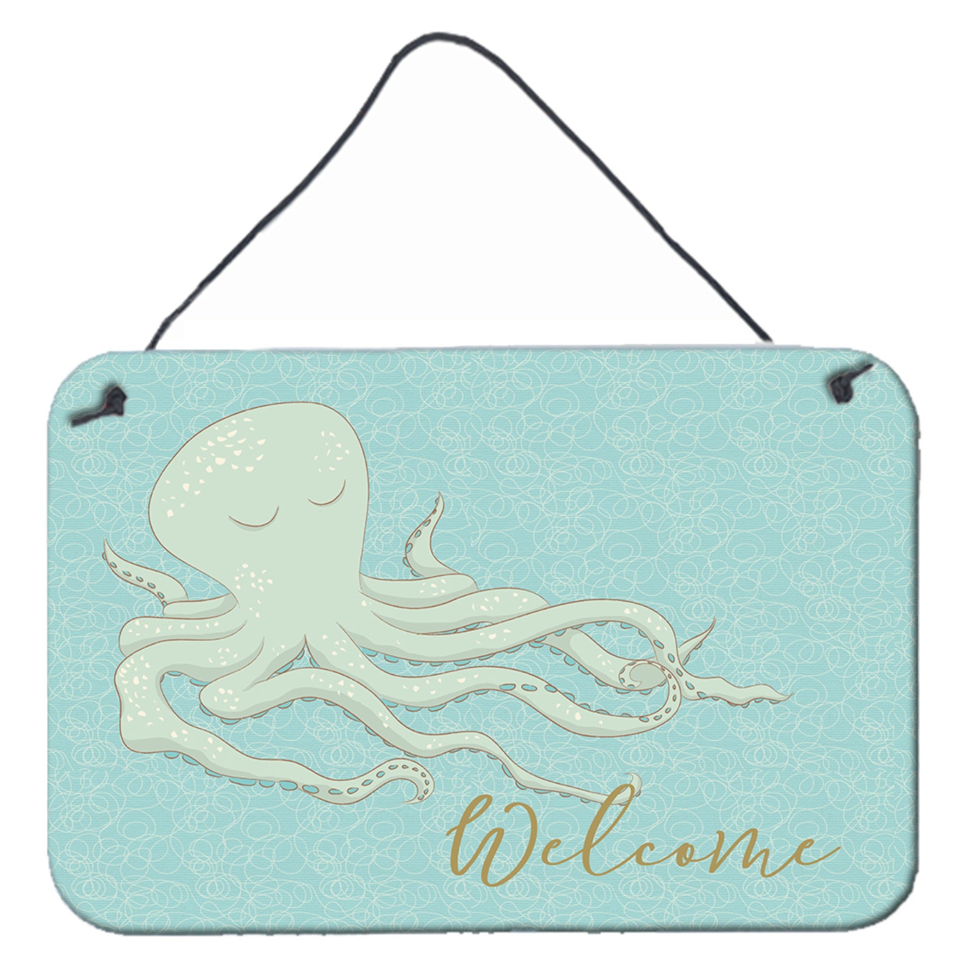 'Caroline'S Treasures Octopus Welcome Metal Print, 8'''' X 12''''''