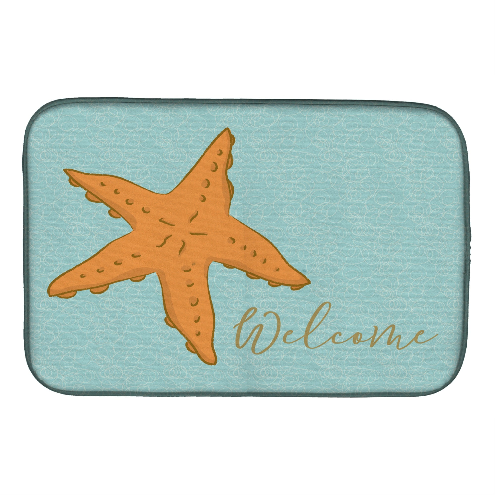 'Caroline'S Treasures Starfish Welcome Dish Drying Mat, 14'''' X 21'''', Multicolor''