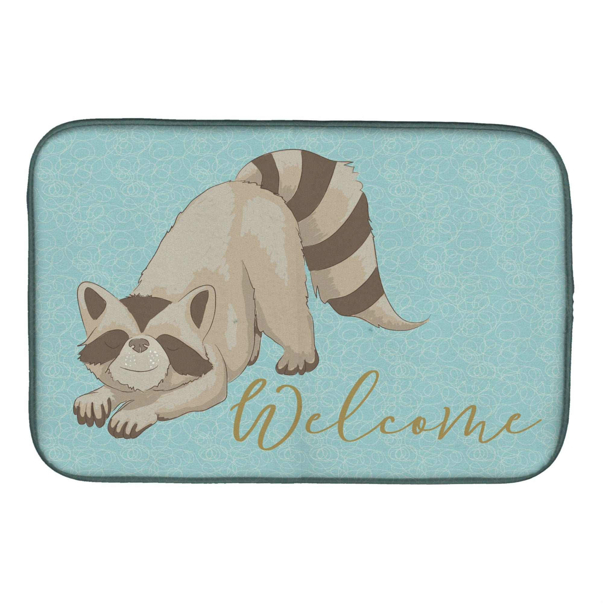 'Caroline'S Treasures Raccoon Welcome Dish Drying Mat, 14'''' X 21''''''
