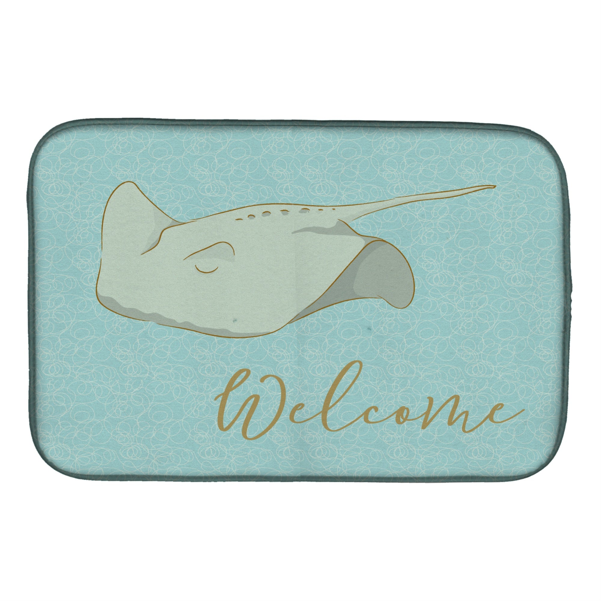 'Caroline'S Treasures Sting Ray Welcome Dish Drying Mat, 14'''' X 21'''', Multicolor''