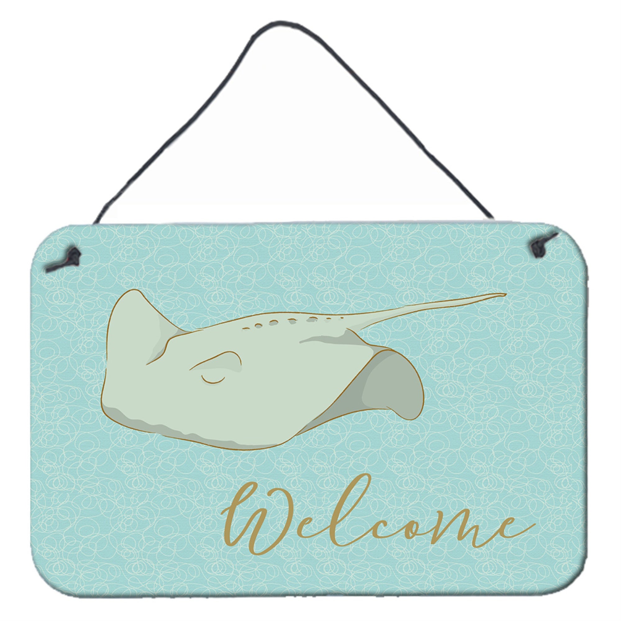 'Caroline'S Treasures Sting Ray Welcome Metal Print, 8'''' X 12'''', Multicolor''