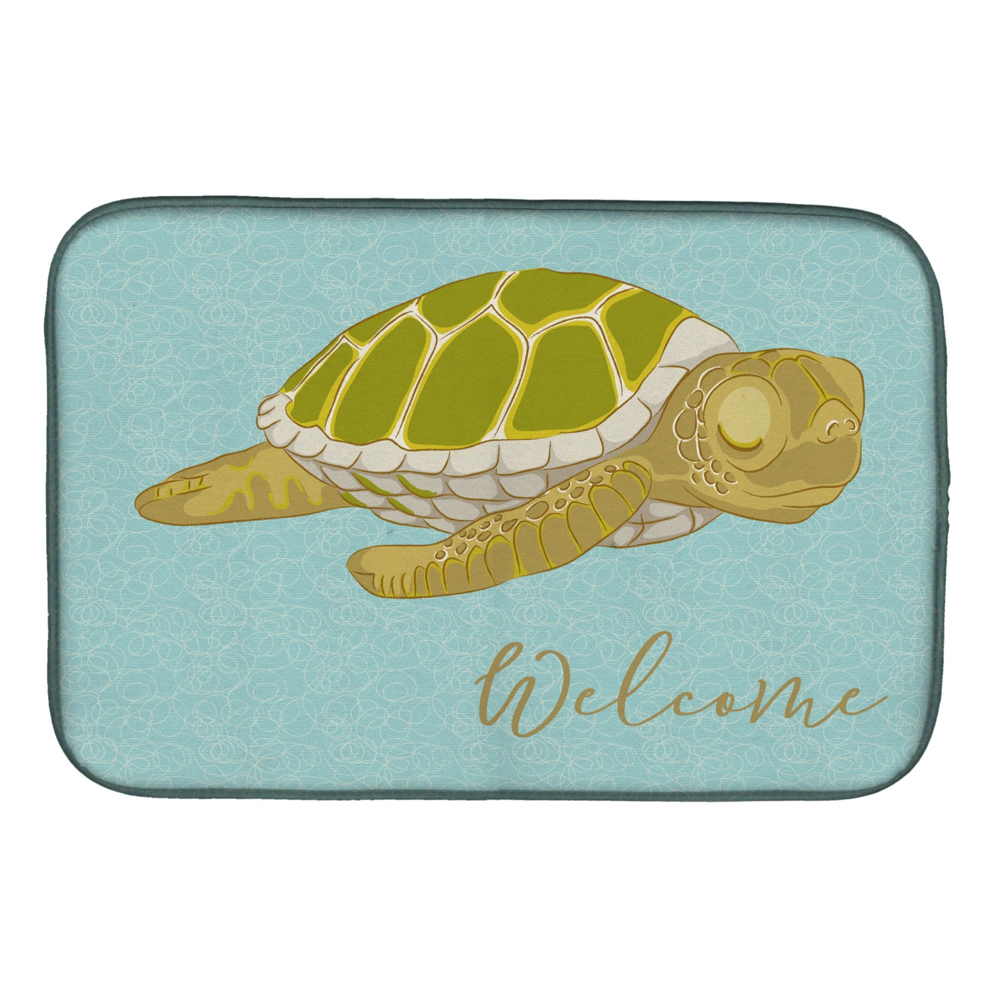 'Caroline'S Treasures Sea Turtle Welcome Dish Drying Mat, 14'''' X 21'''', Multicolor''