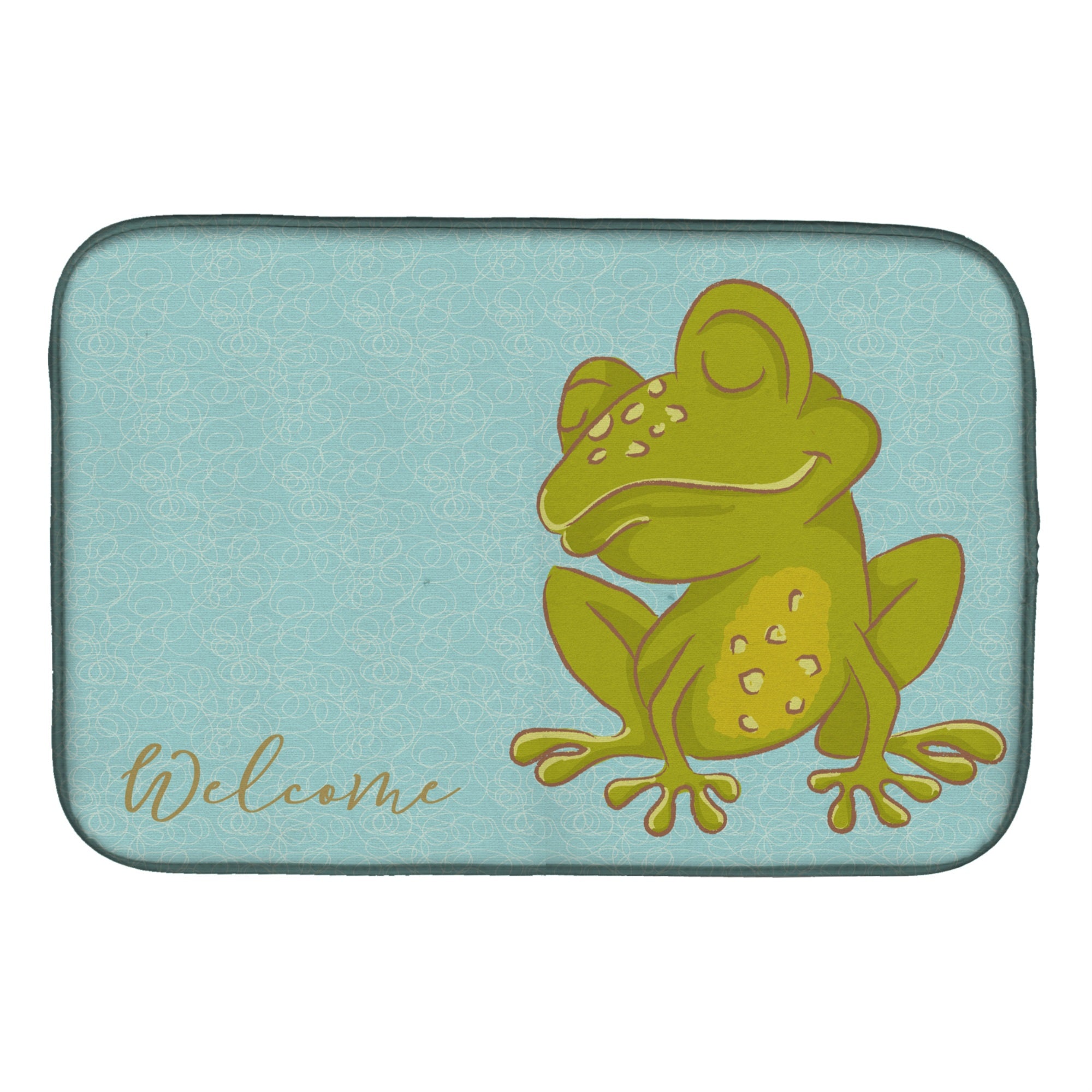'Caroline'S Treasures Frog Welcome Dish Drying Mat, 14'''' X 21'''', Multicolor''
