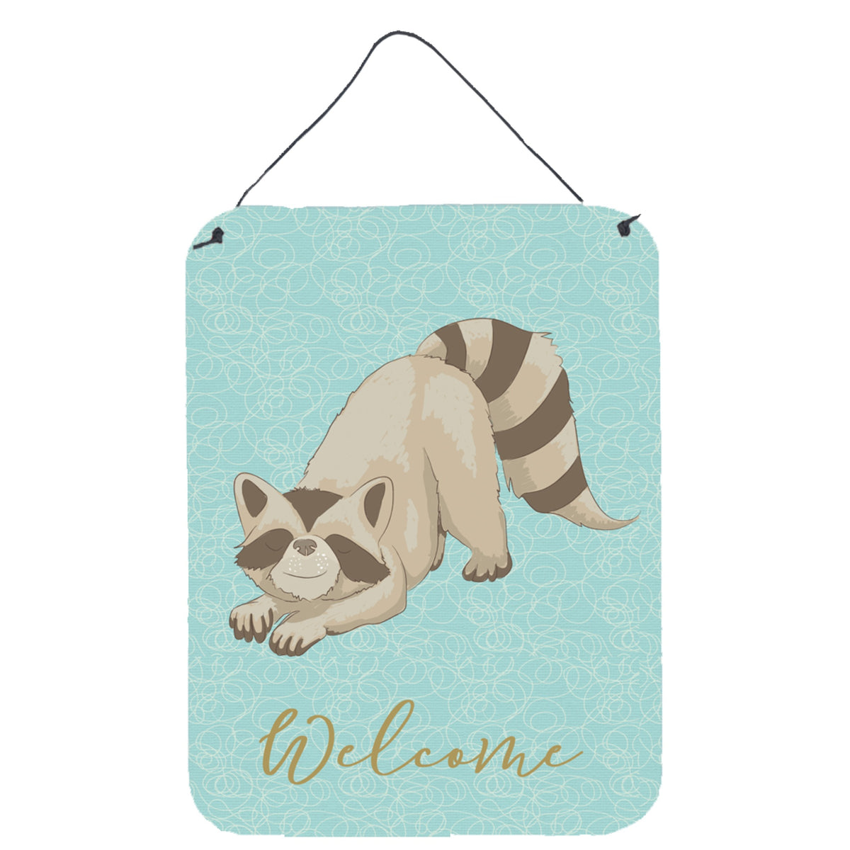 'Caroline'S Treasures Raccoon Welcome Metal Print, 16'''' X 12'''', Multicolor''