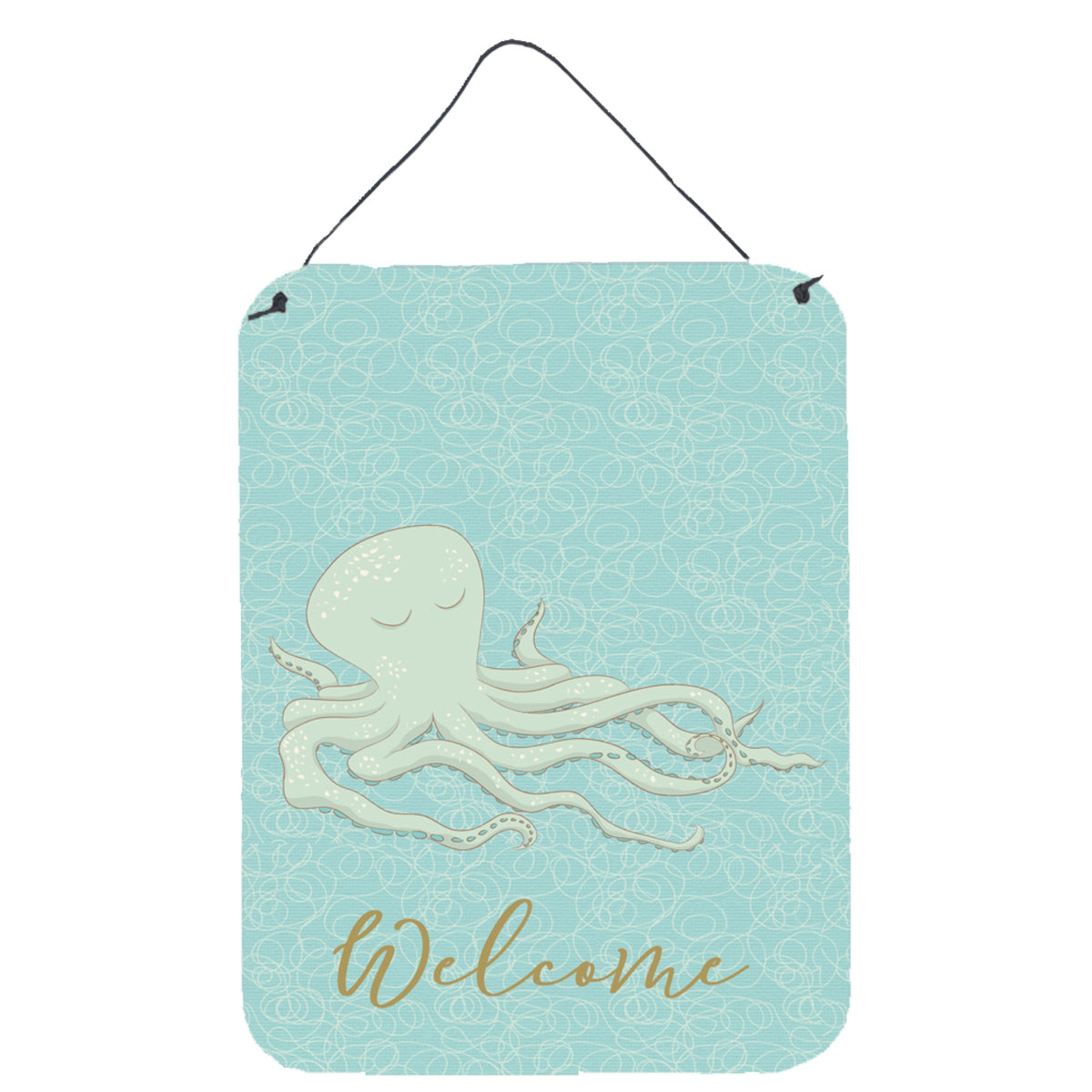 'Caroline'S Treasures Octopus Welcome Metal Print, 16'''' X 12'''', Multicolor''