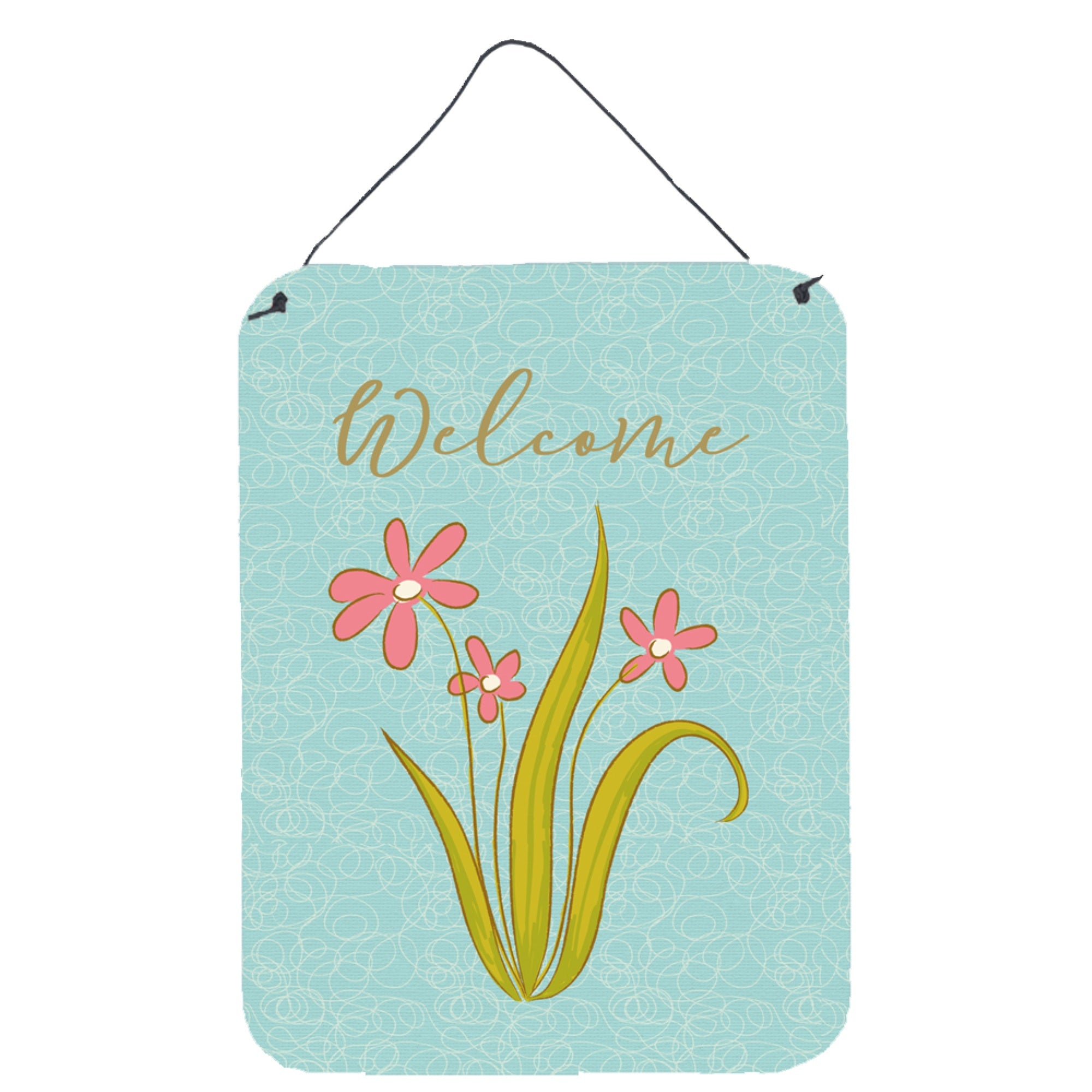 'Caroline'S Treasures Flowers Welcome Metal Print, 16'''' X 12'''', Multicolor''