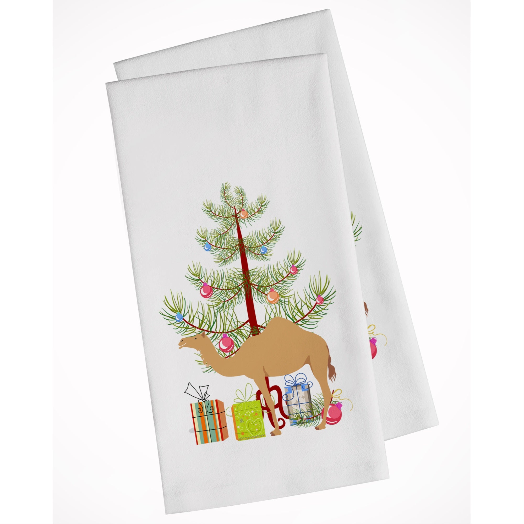 Arabian Camel Dromedary Christmas White Kitchen Towel Set Of 2