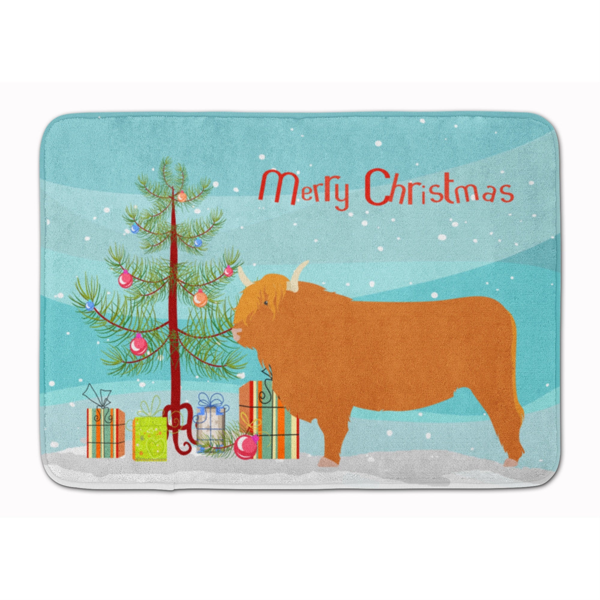 'Caroline'S Treasures Highland Cow Christmas Floor Mat, 19'''' X 27'''', Multicolor''