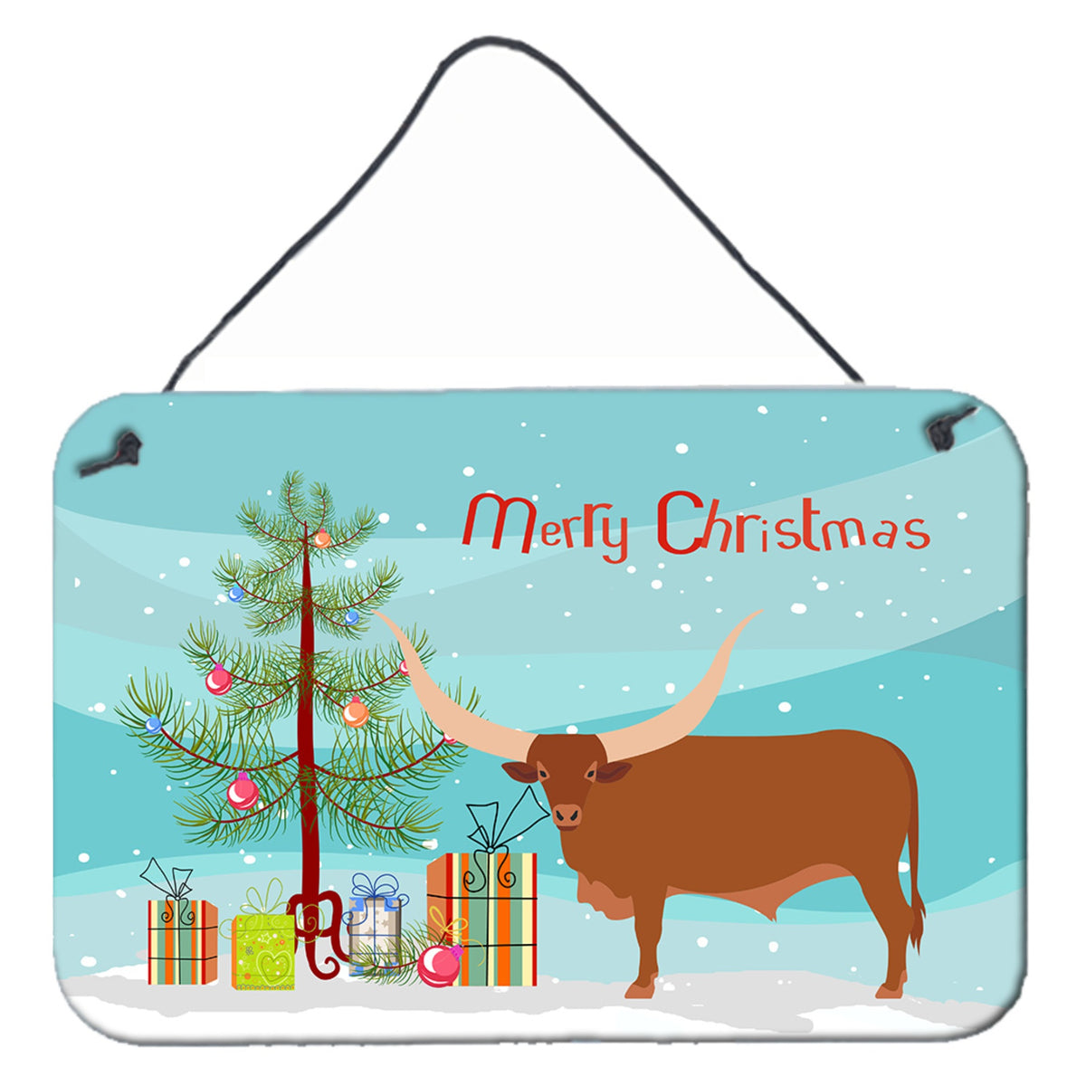 'Caroline'S Treasures Ankole-Watusu Cow Christmas Metal Print, 8'''' X 12''''''