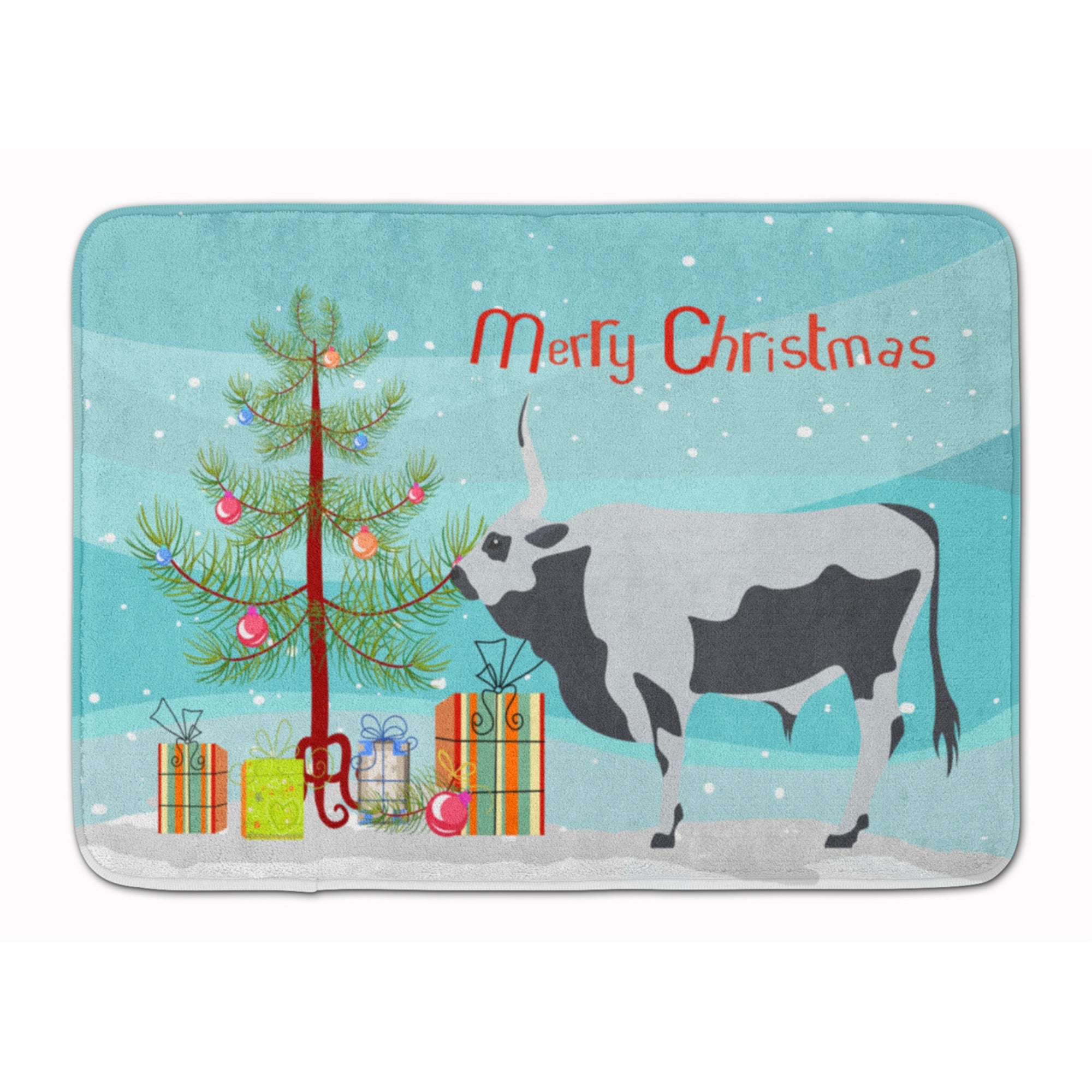 'Caroline'S Treasures Hungarian Grey Steppe Cow Christmas Floor Mat, 19'''' X 27'''', Multicolor''