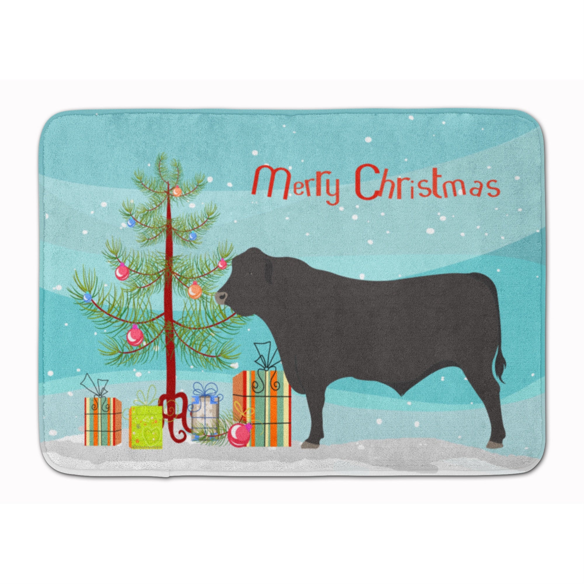 'Caroline'S Treasures Black Angus Cow Christmas Floor Mat, 19'''' X 27'''', Multicolor''