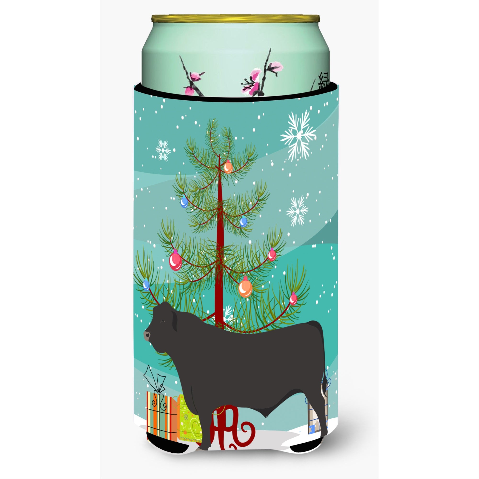 'Caroline'S Treasures Black Angus Cow Christmas Decorative Can Hugger, Tall, Multicolor''