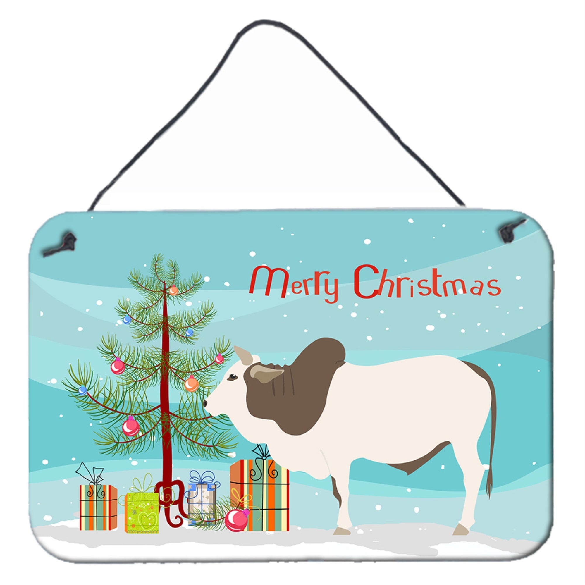 'Caroline'S Treasures Malvi Cow Christmas Metal Print, 8'''' X 12''''''