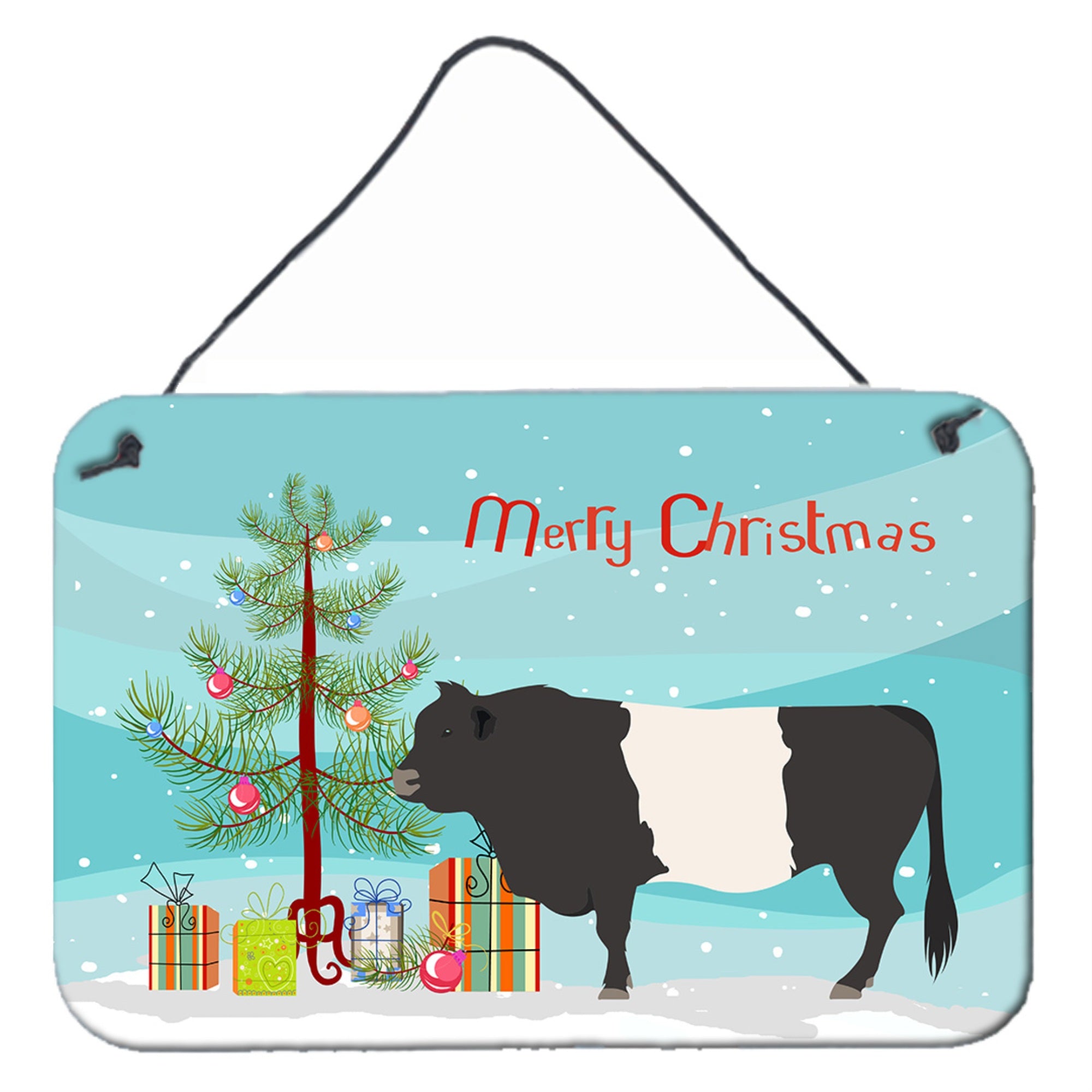 'Caroline'S Treasures Belted Galloway Cow Christmas Metal Print, 8'''' X 12''''''