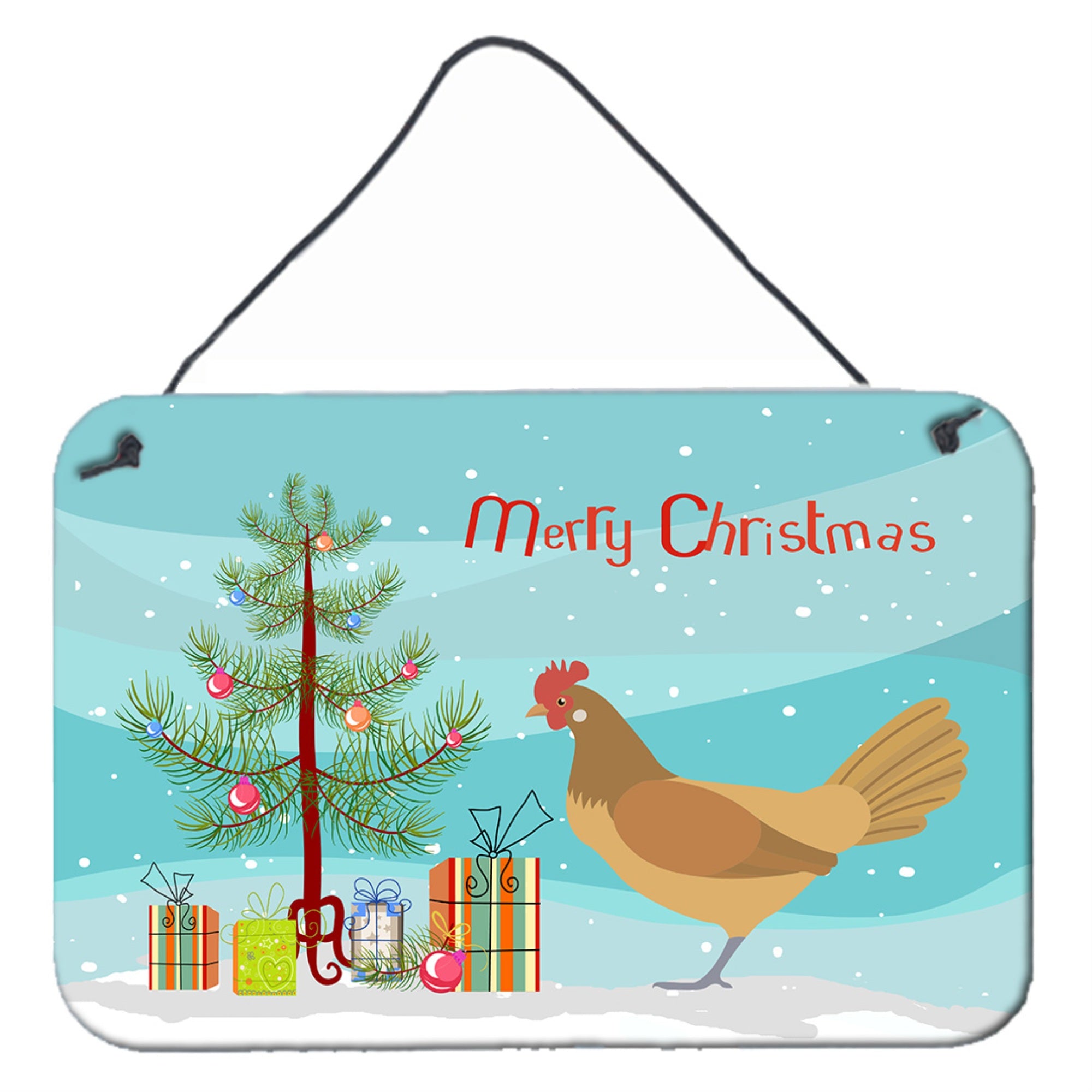 'Caroline'S Treasures Frisian Friesian Chicken Christmas Metal Print, 8'''' X 12'''', Multicolor''