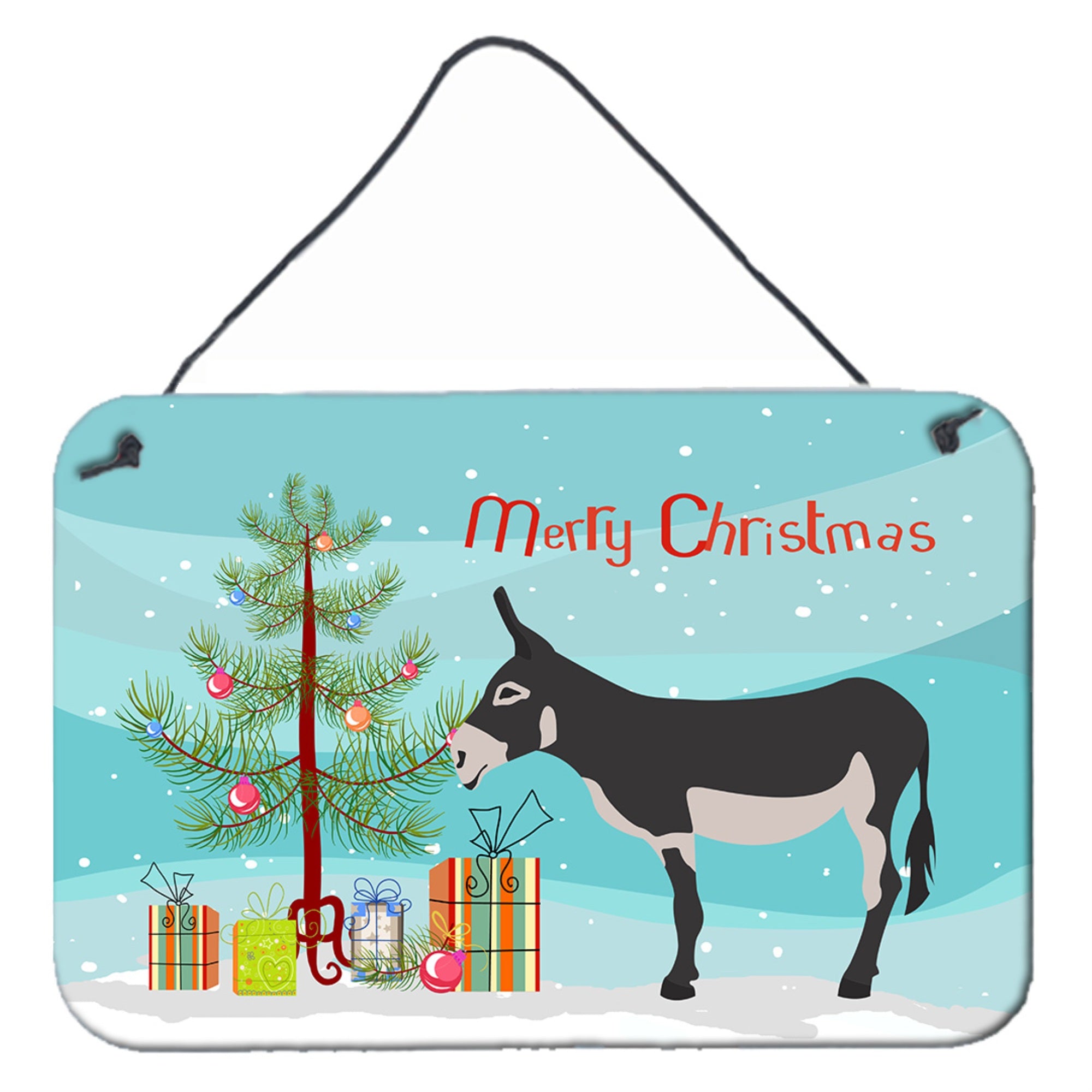 'Caroline'S Treasures American Mammoth Jack Donkey Christmas Metal Print, 8'''' X 12'''', Multicolor''