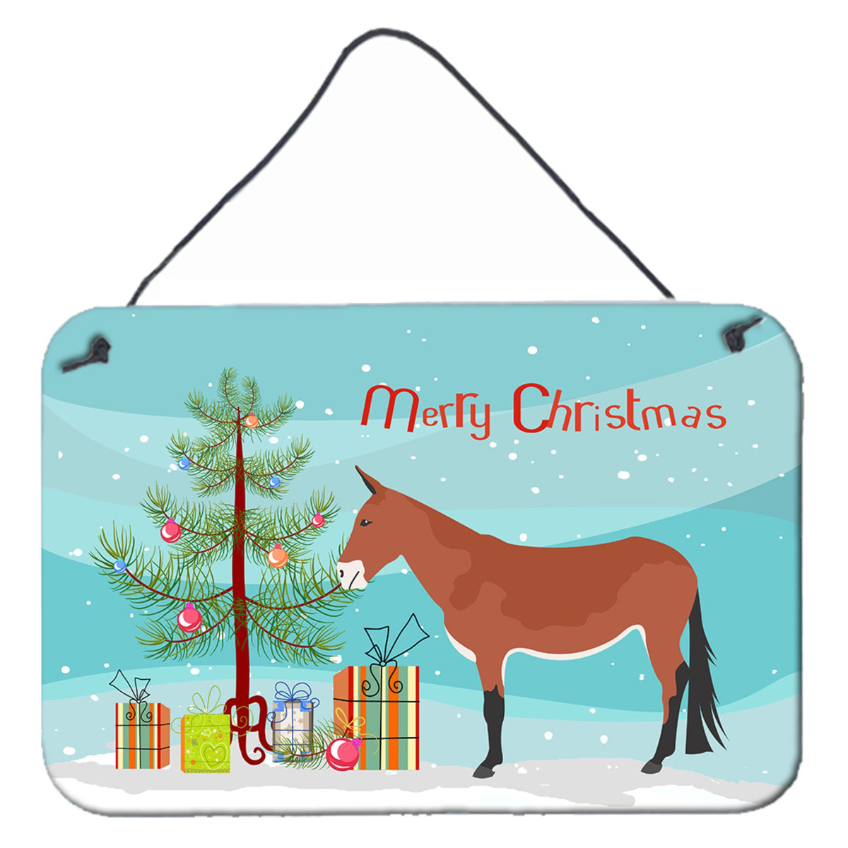 'Caroline'S Treasures Mule Christmas Metal Print, 8'''' X 12'''', Multicolor''