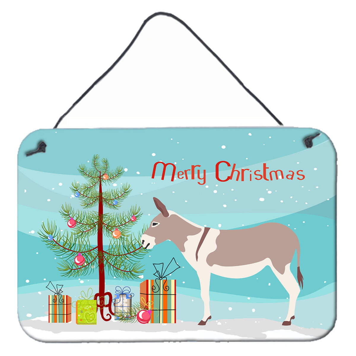 'Caroline'S Treasures Australian Teamster Donkey Christmas Metal Print, 8'''' X 12''''''