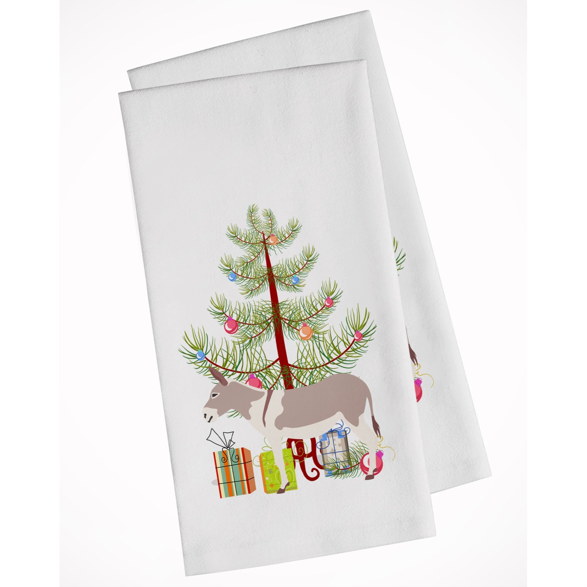 Australian Teamster Donkey Christmas White Kitchen Towel Set Of 2