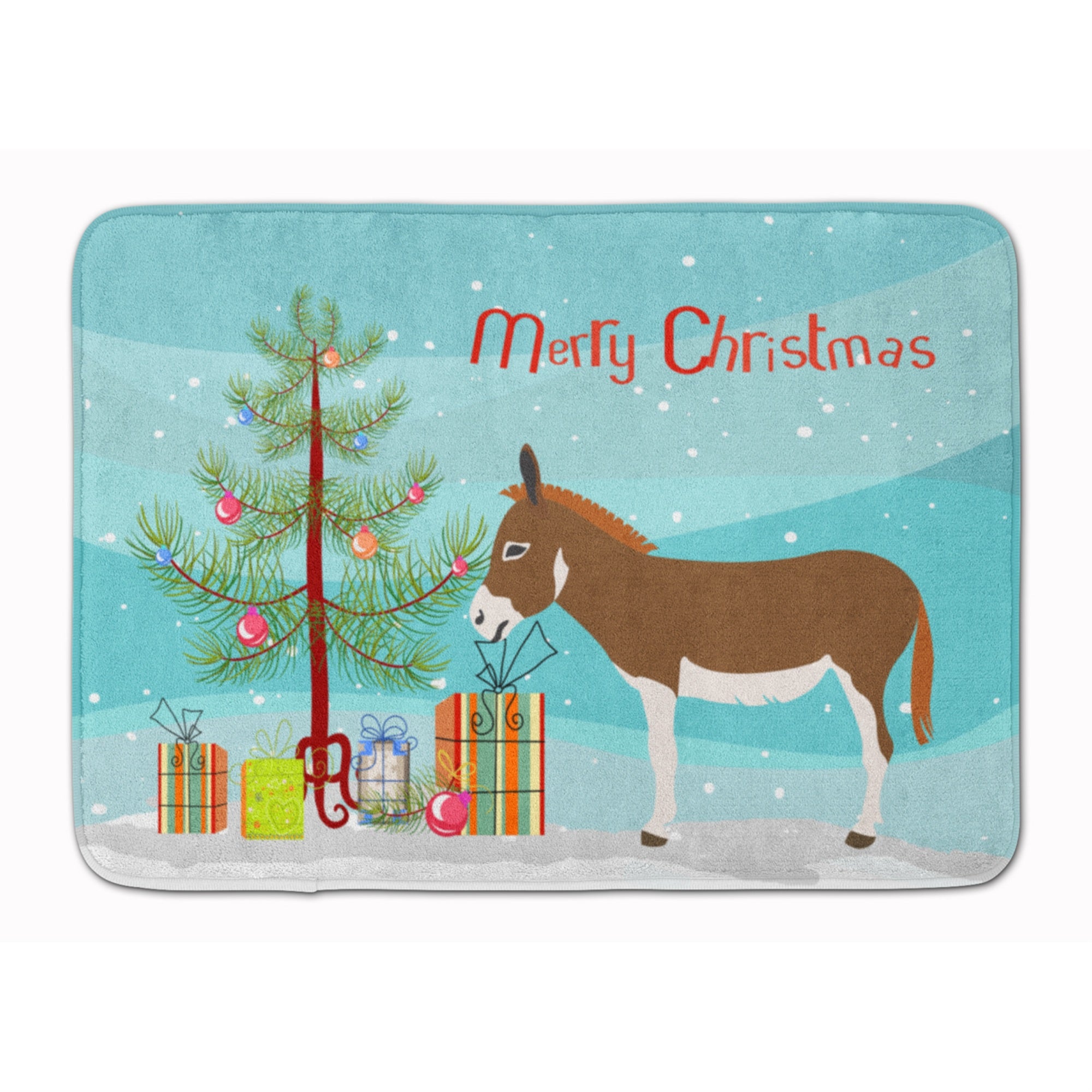 'Caroline'S Treasures Miniature Mediterranian Donkey Christmas Floor Mat, 19'''' X 27'''', Multicolor''