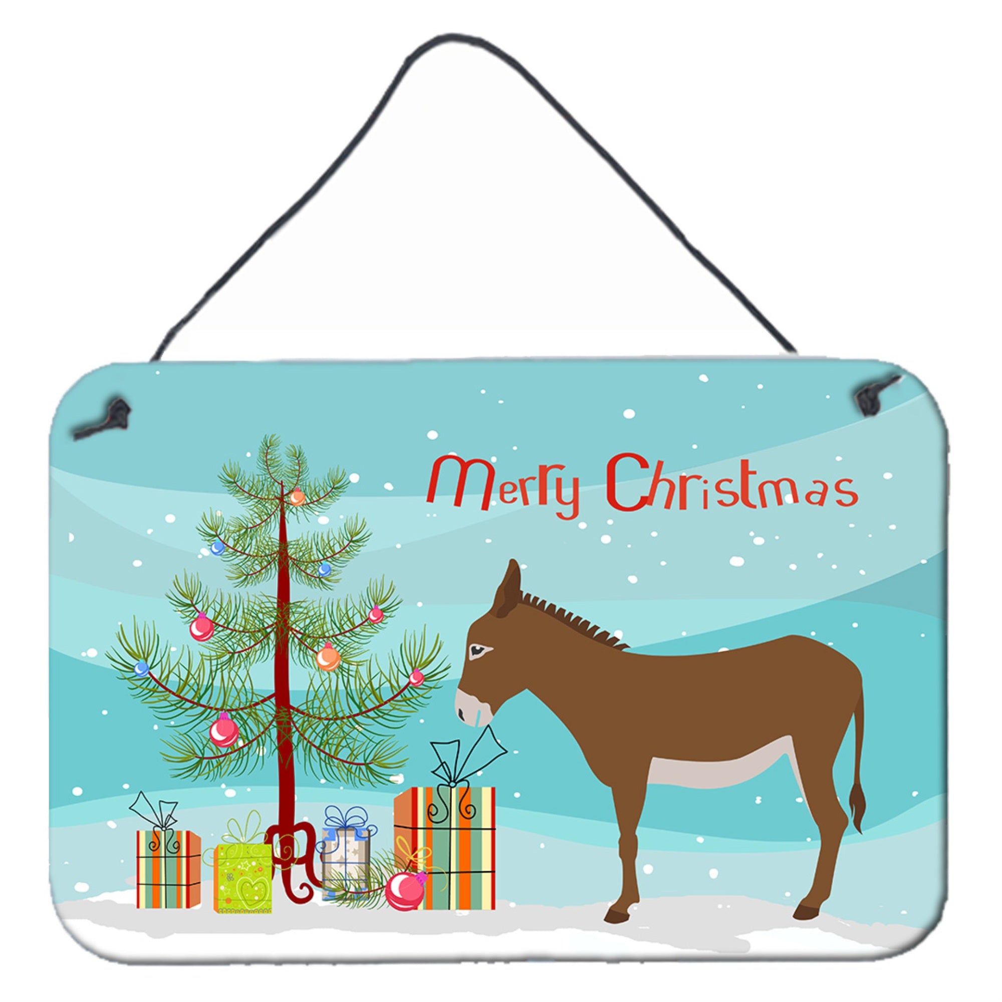 'Caroline'S Treasures Cotentin Donkey Christmas Metal Print, 8'''' X 12'''', Multicolor''