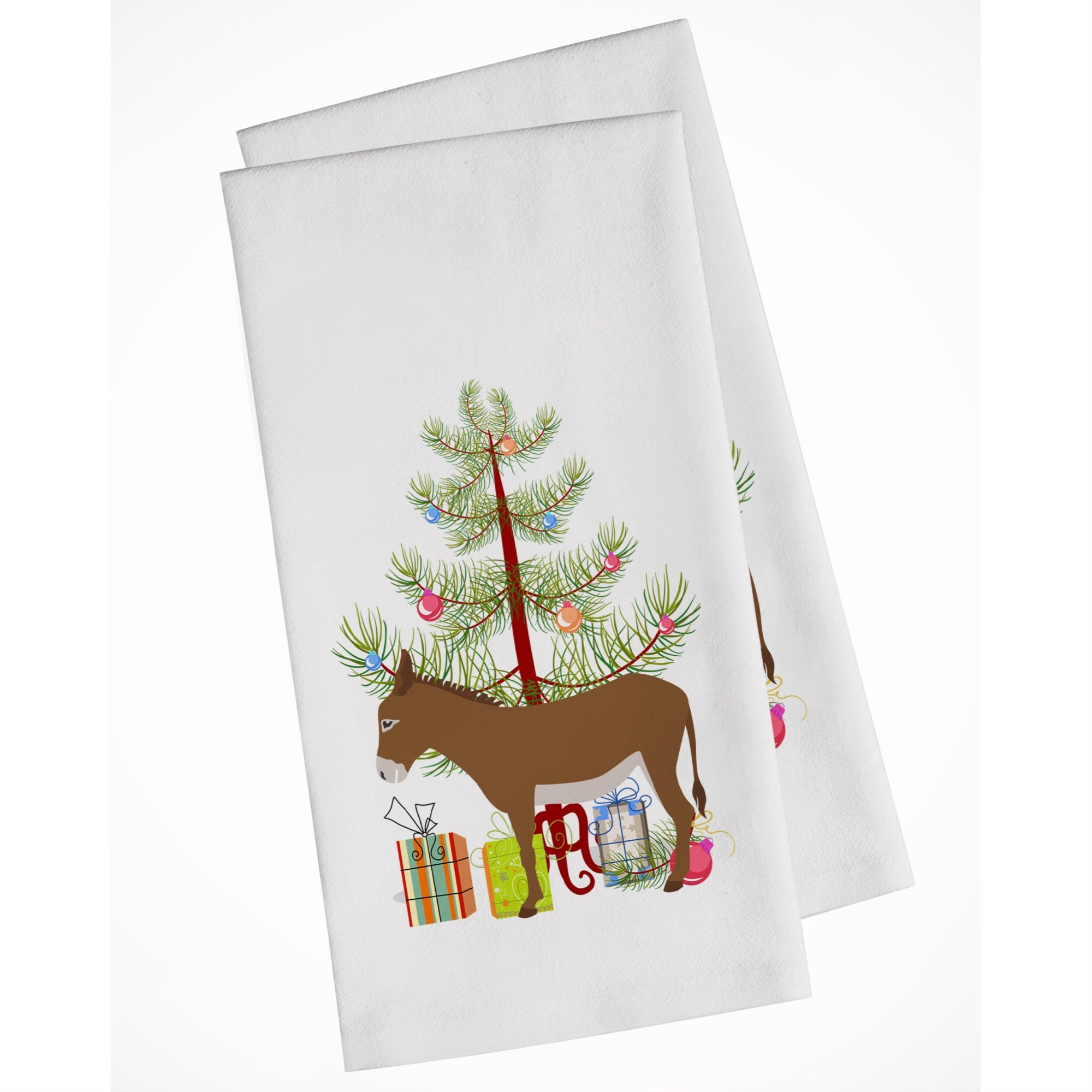 Cotentin Donkey Christmas White Kitchen Towel Set Of 2