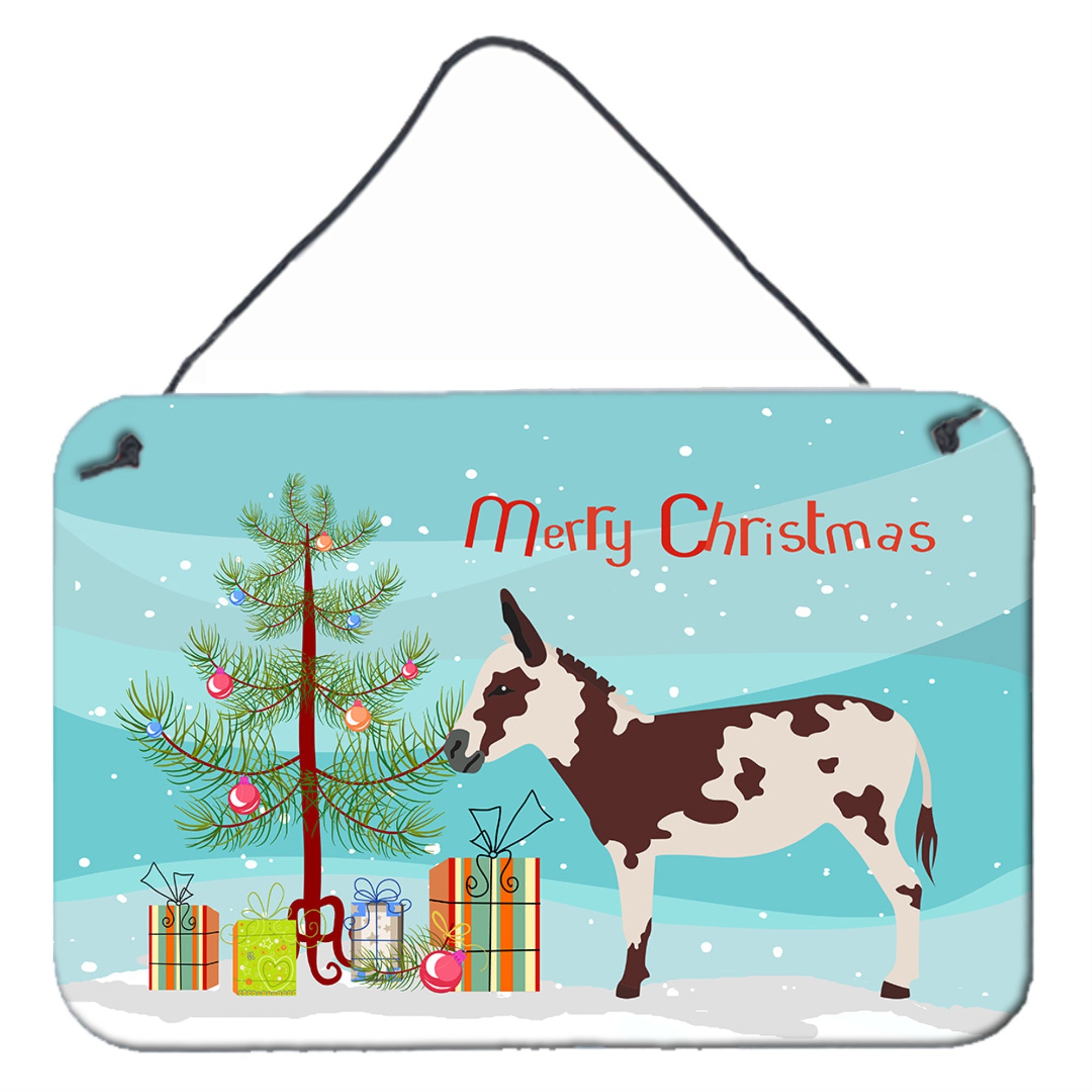 'Caroline'S Treasures American Spotted Donkey Christmas Metal Print, 8'''' X 12'''', Multicolor''