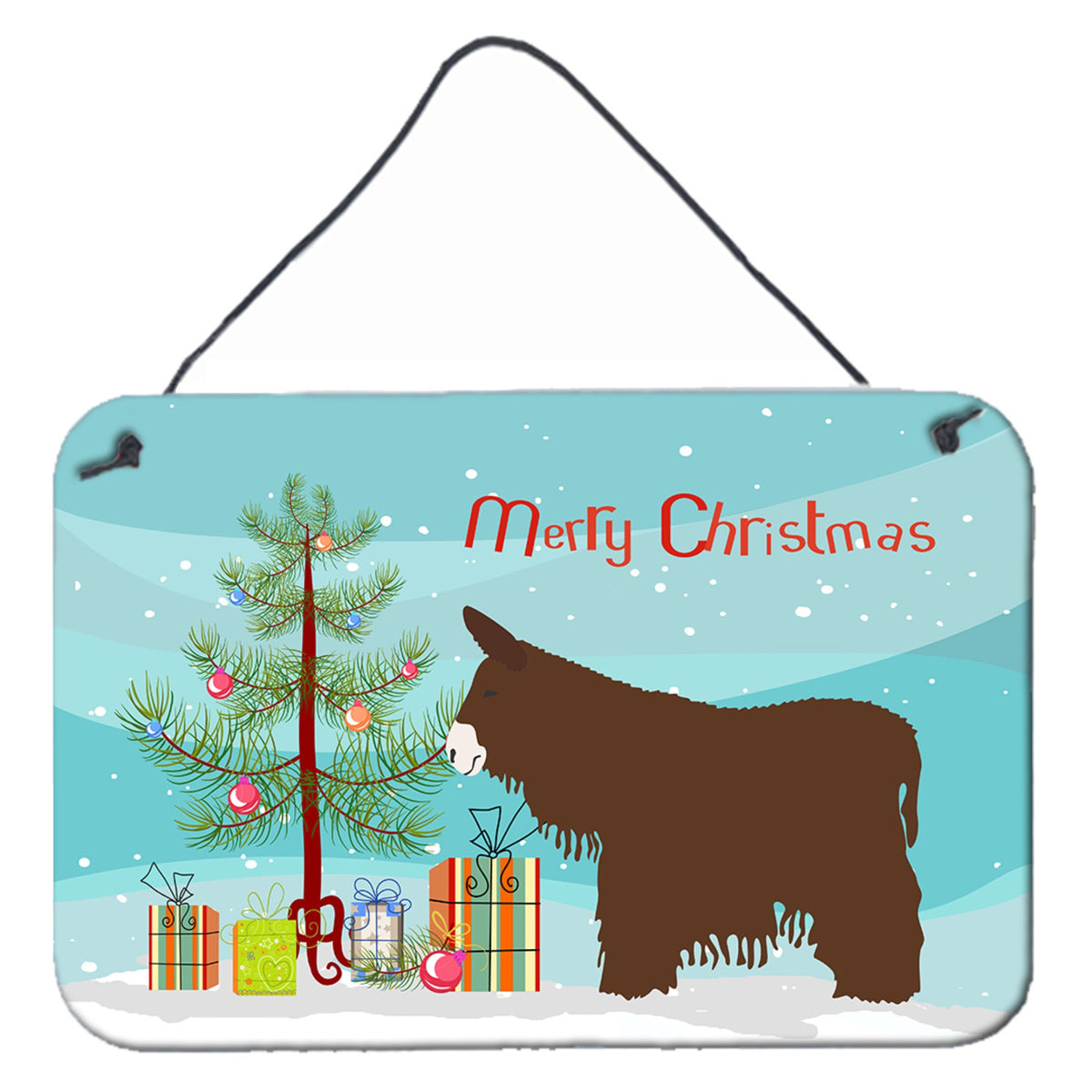 'Caroline'S Treasures Poitou Poiteuin Donkey Christmas Metal Print, 8'''' X 12'''', Multicolor''